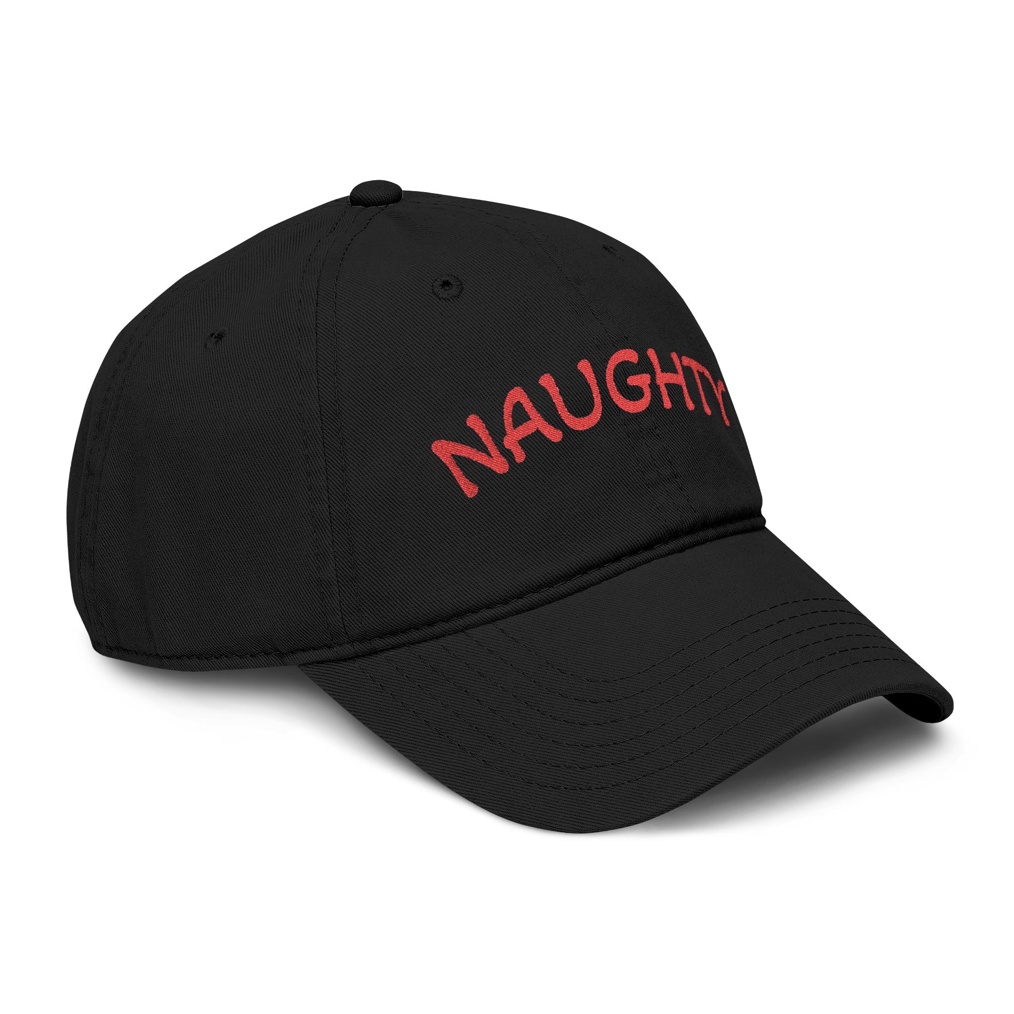 Naughty Embroidered Washed Baseball Cap