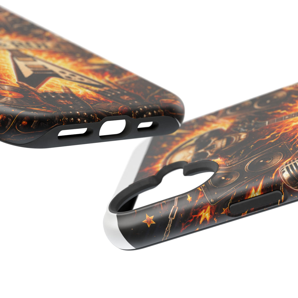 Rock & Roll Skull Guitar Phone Case — Magnetic Impact-Resistant