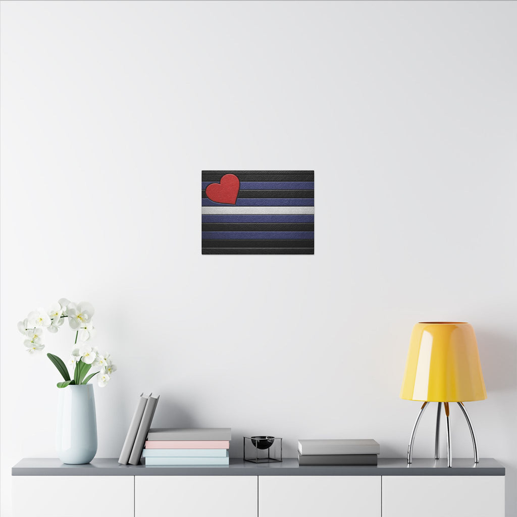 Leather Heart Canvas Wall Art - Matte Stretched Leather Pride Tribute