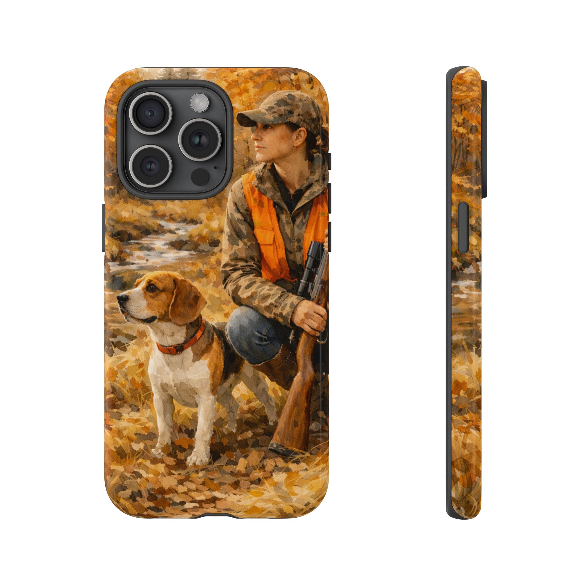 Hunter and Beagle Phone Case — Hunting Dog Autumn Camouflage iPhone Cover