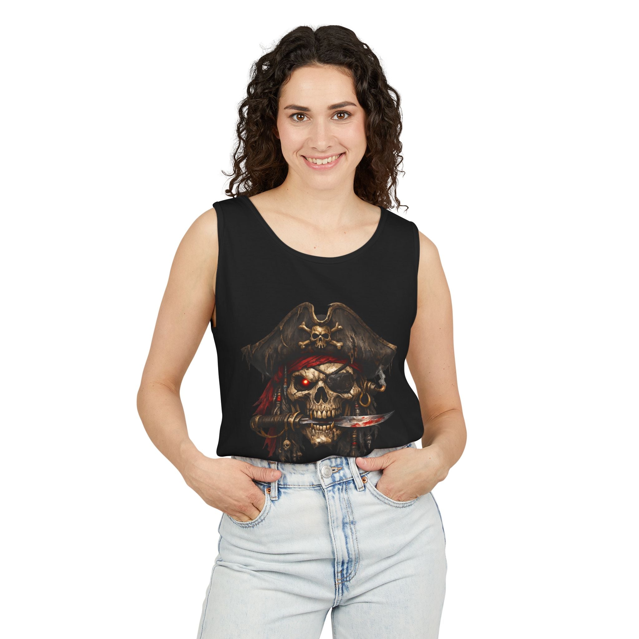 Pirate Skull Tank Top — Vintage Buccaneer Graphic