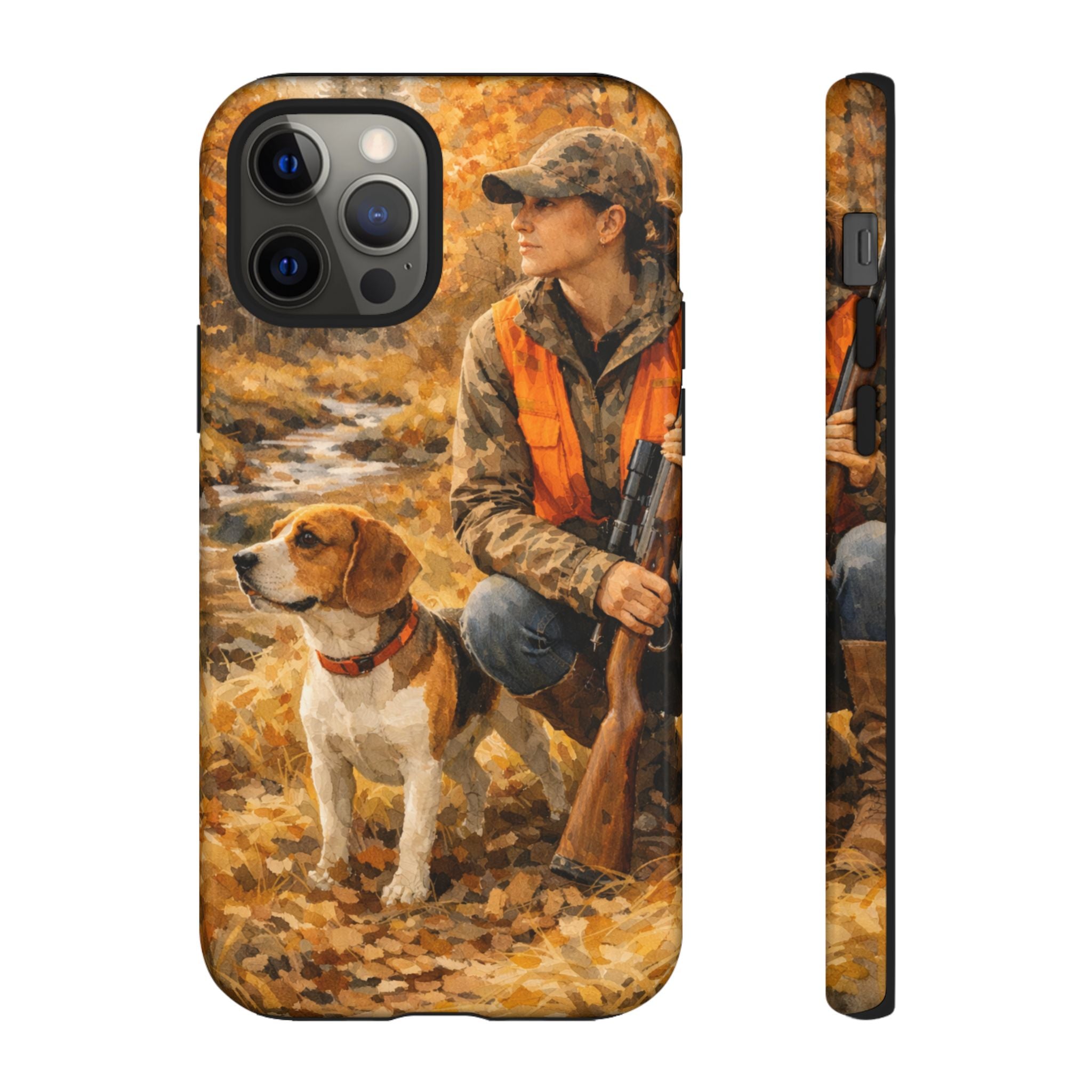 Hunter and Beagle Phone Case — Hunting Dog Autumn Camouflage iPhone Cover