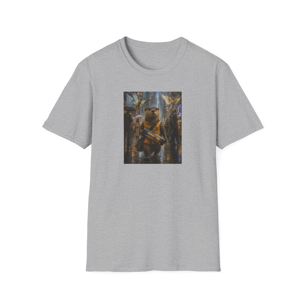 Messenger Otter Graphic Tee — Whimsical Otter Art Shirt