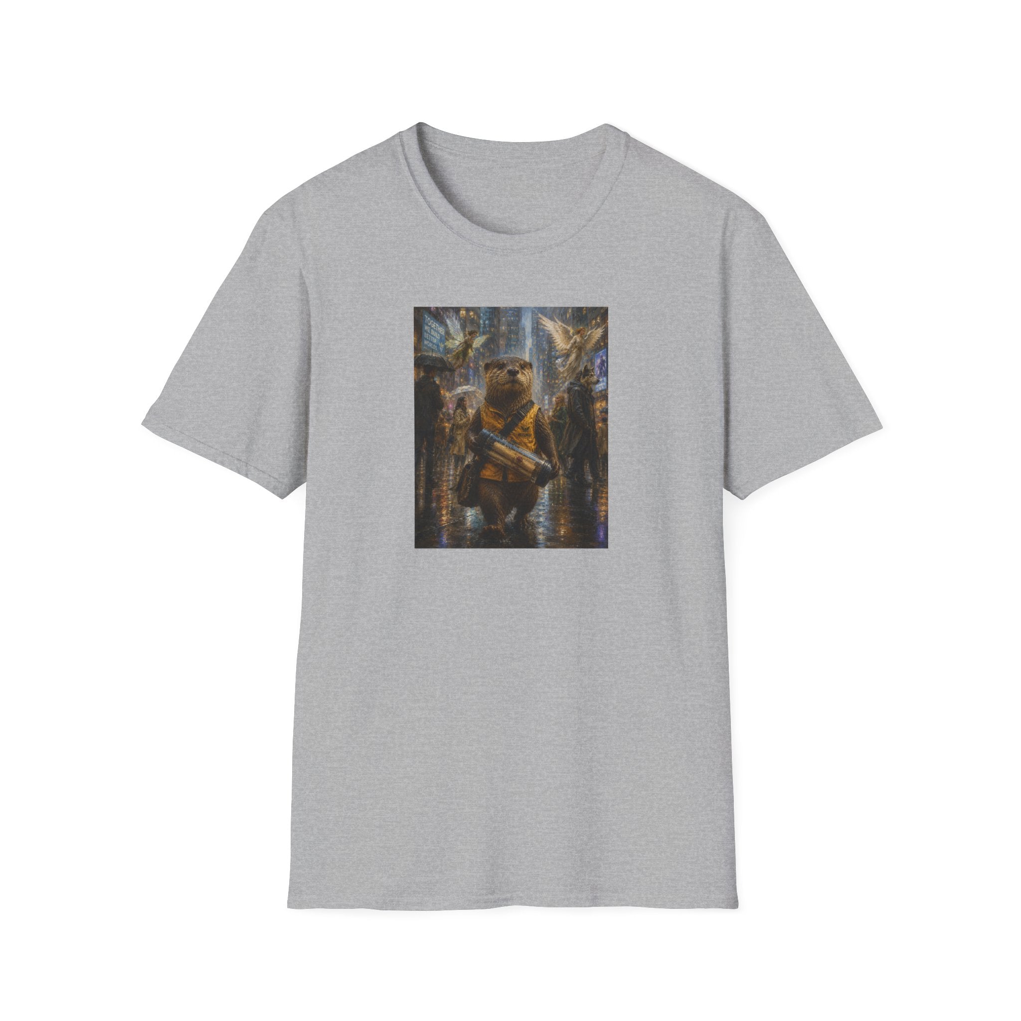 Messenger Otter Graphic Tee — Whimsical Otter Art Shirt