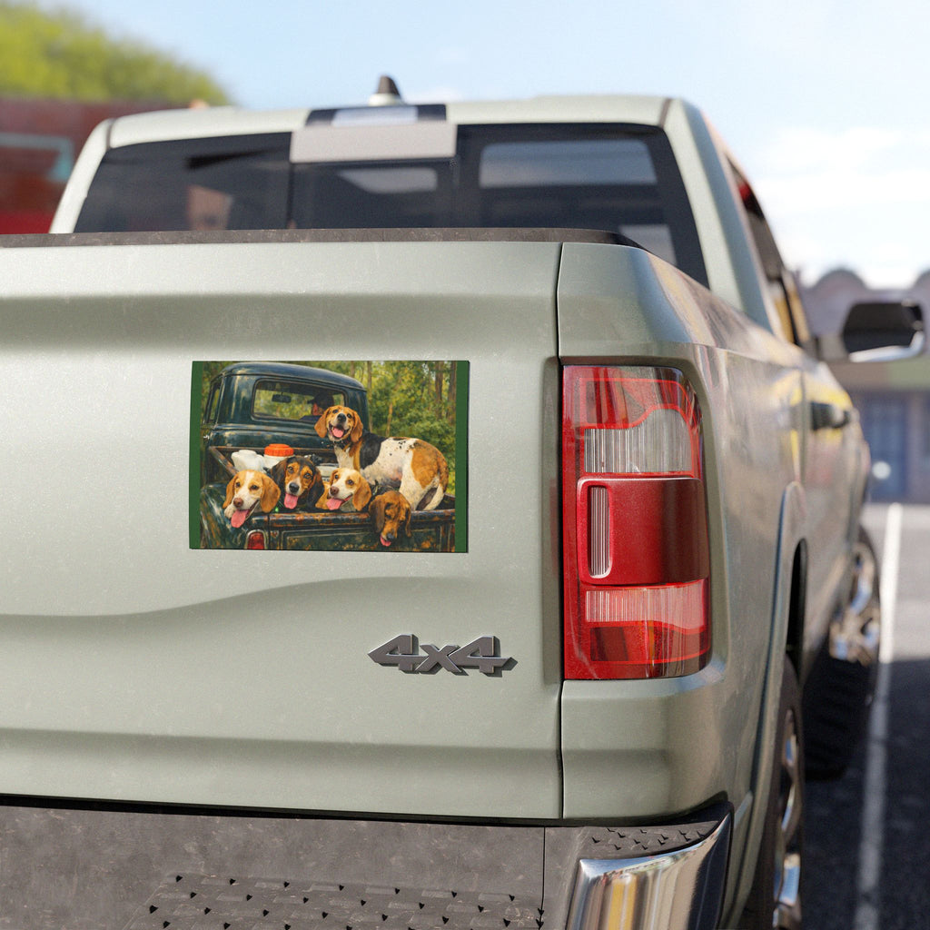 Suzu's Beagle Pack Truck Magnet — Cute Dogs in Pickup Car Magnet for Dog Lovers