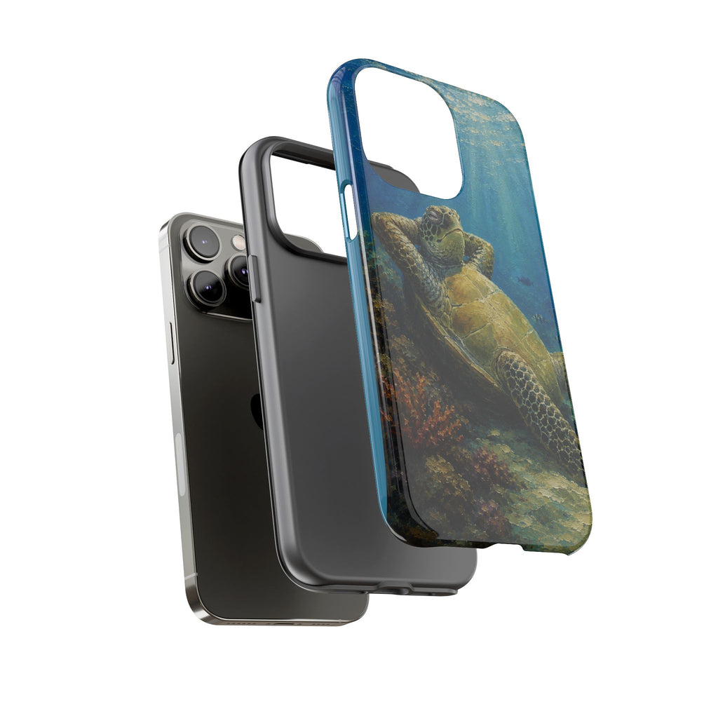 Sea Turtle Relaxation Phone Case — Ocean Underwater Art Protective Tough Case