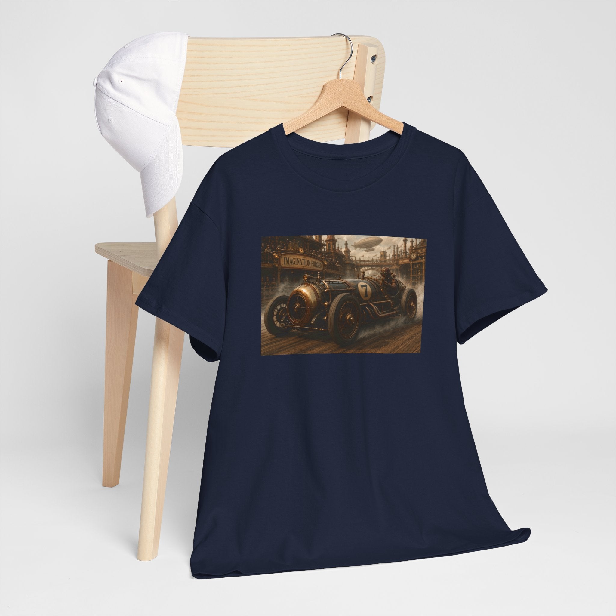 Steampunk Racecar Tee — Classic Antique Car Graphic T-Shirt