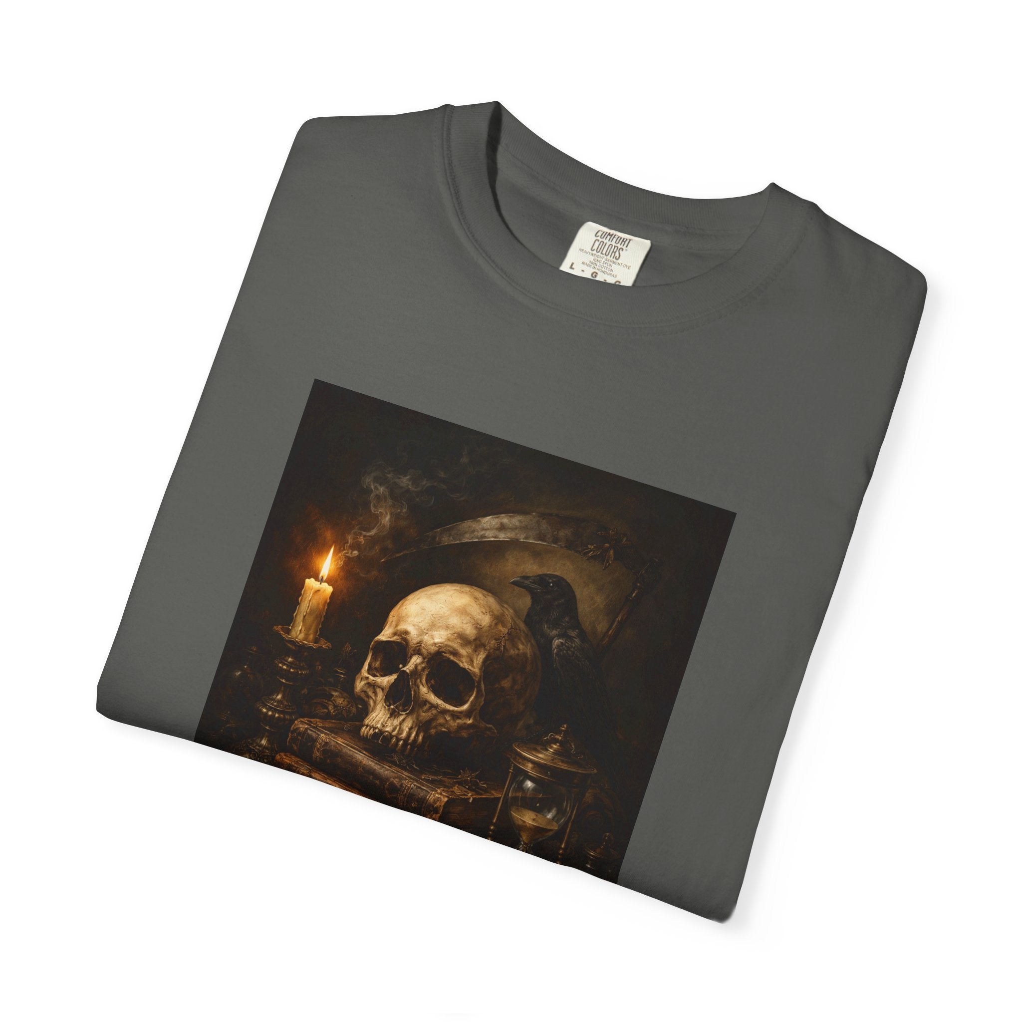 Skull & Candle - Memento Mori T-Shirt — Vintage Vanitas Art Tee