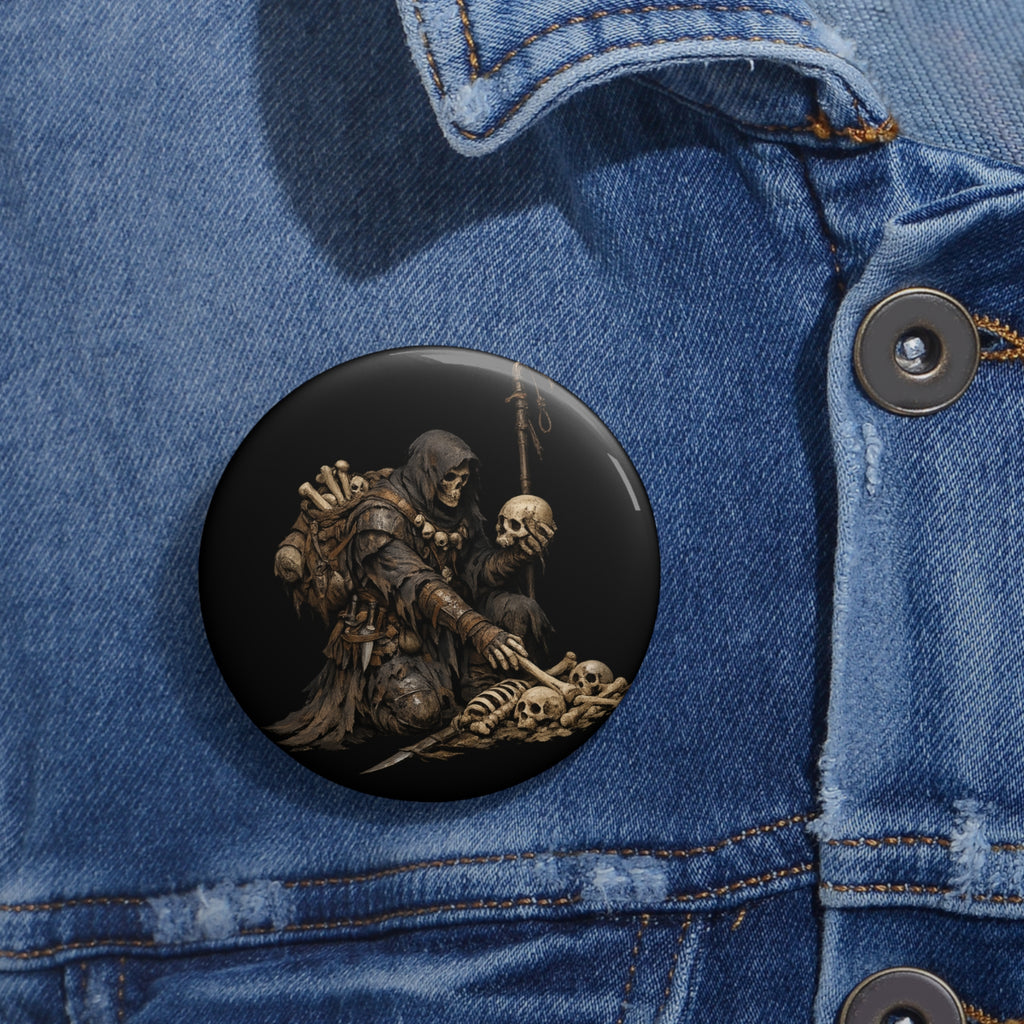 Bone Collector  Pin Button — Gothic Dark Fantasy Jacket Badge