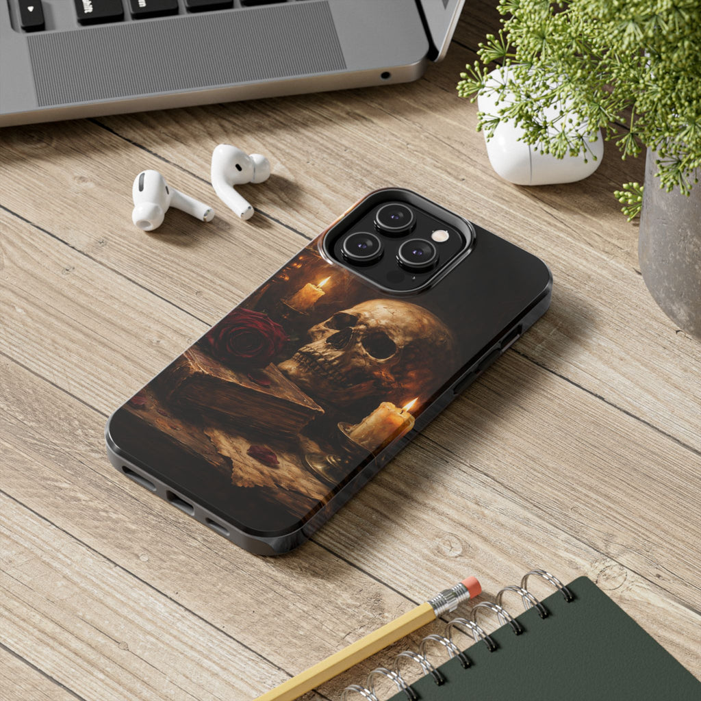 Skull & Candle Tough Phone Case — Memento Mori Protective Cover