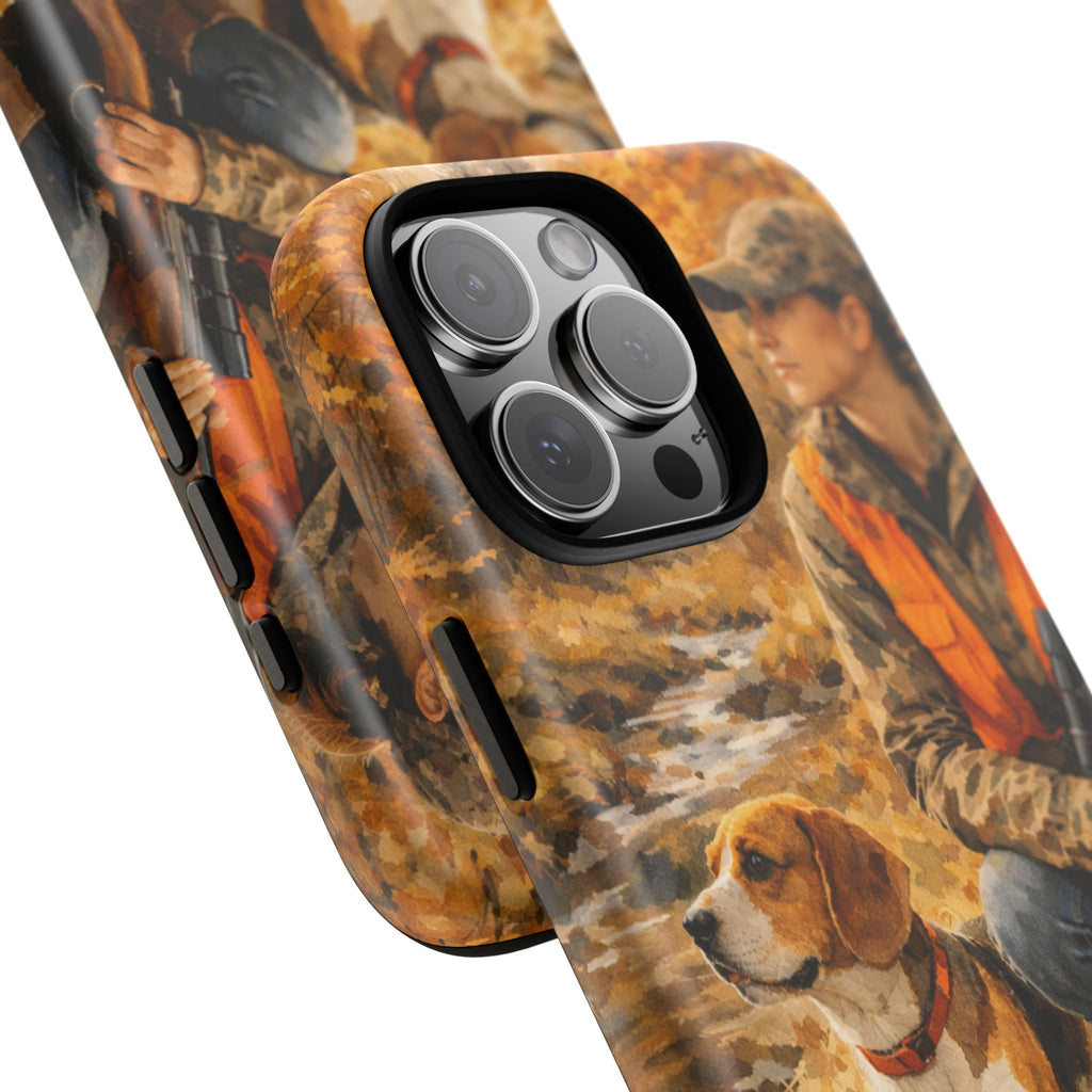 Hunter and Beagle Phone Case — Hunting Dog Autumn Camouflage iPhone Cover