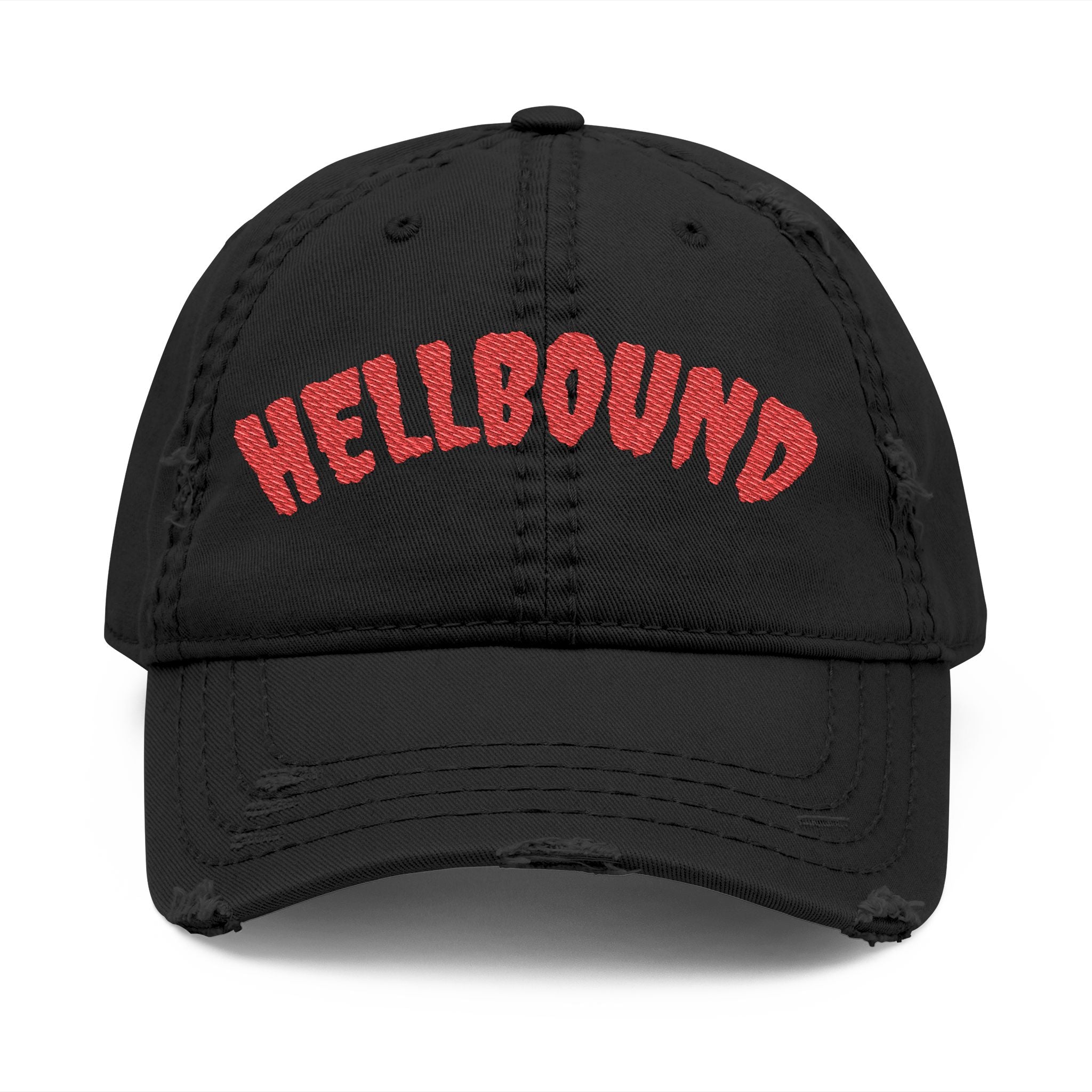 Hellbound Distressed Dad Hat — Embroidered Vintage Baseball Cap