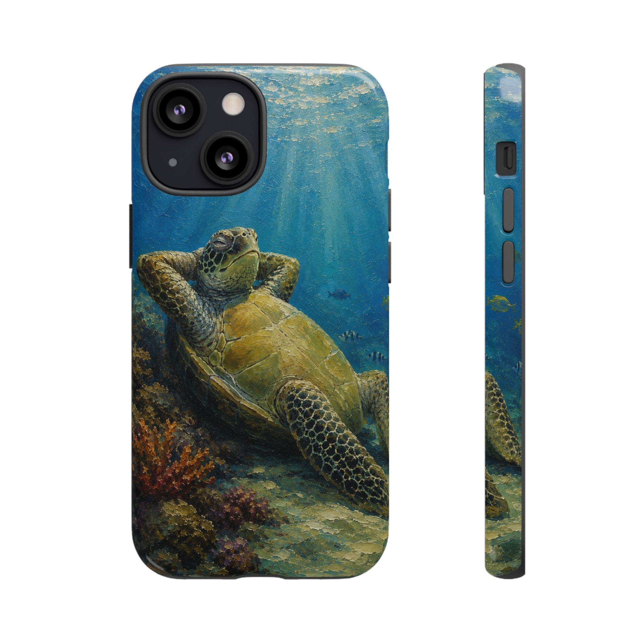 Sea Turtle Relaxation Phone Case — Ocean Underwater Art Protective Tough Case