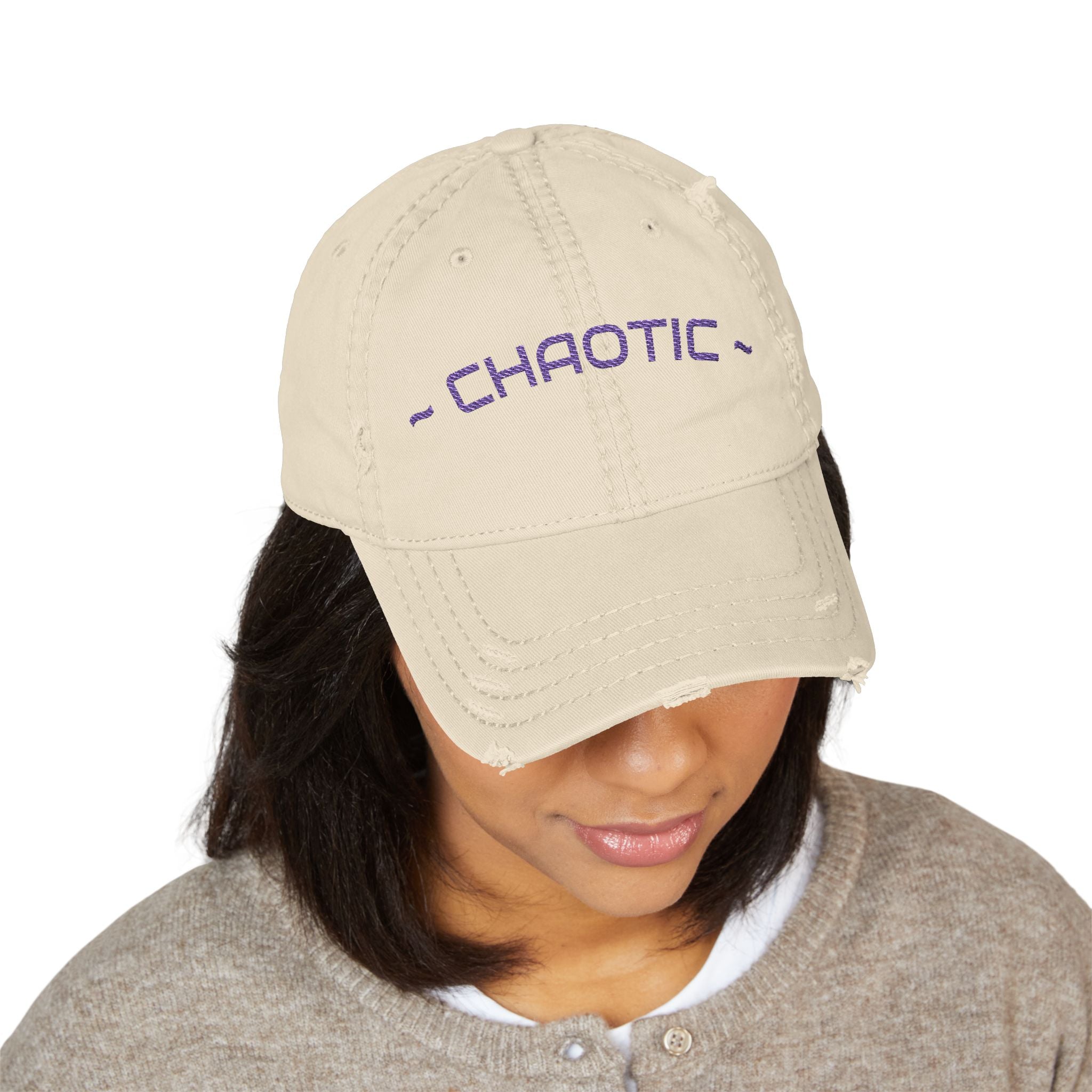 Chaotic Embroidered Distressed Dad Hat