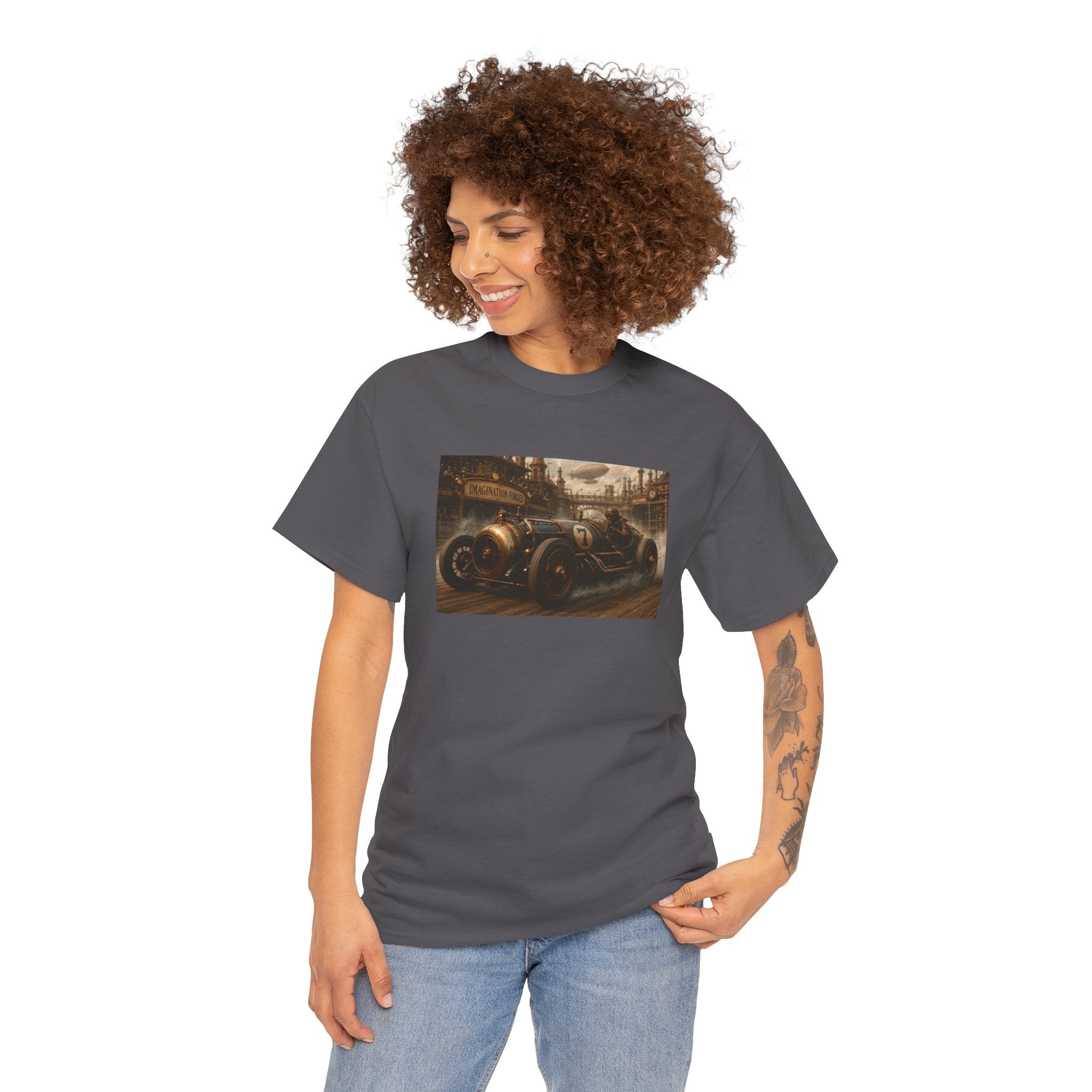 Steampunk Racecar Tee — Classic Antique Car Graphic T-Shirt