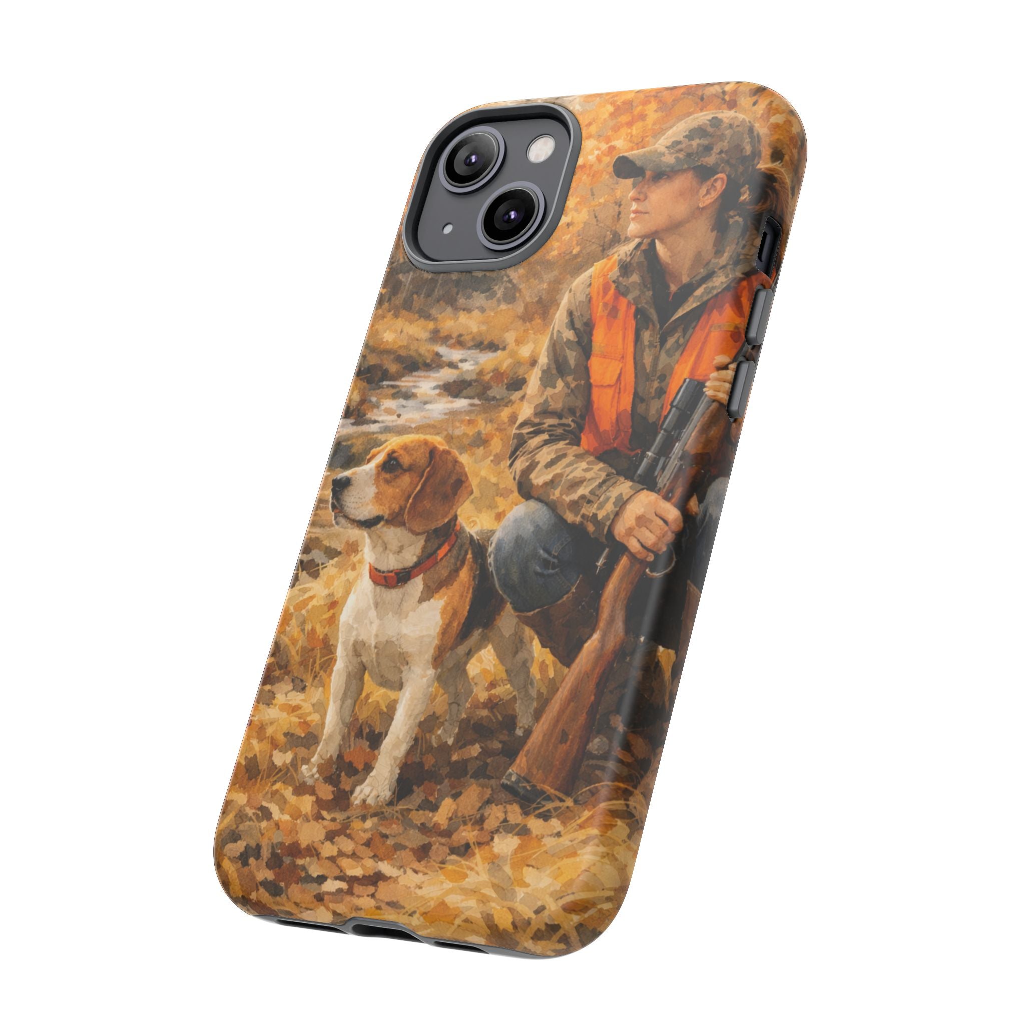 Hunter and Beagle Phone Case — Hunting Dog Autumn Camouflage iPhone Cover
