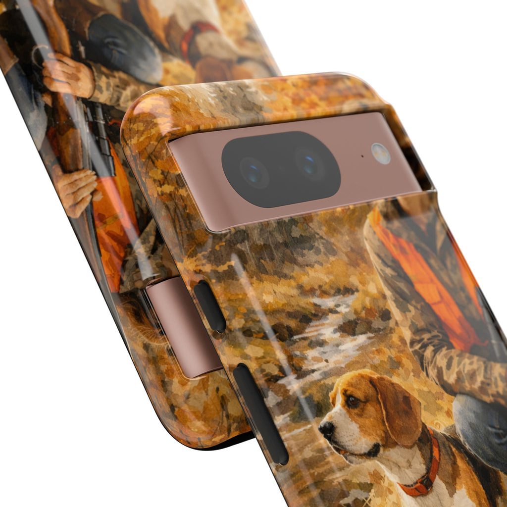 Hunter and Beagle Phone Case — Hunting Dog Autumn Camouflage iPhone Cover
