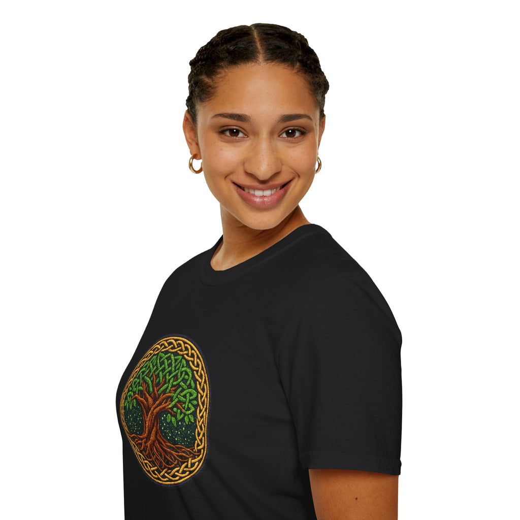 Celtic Tree of Life T‑Shirt — Green Knotwork Nature Tee