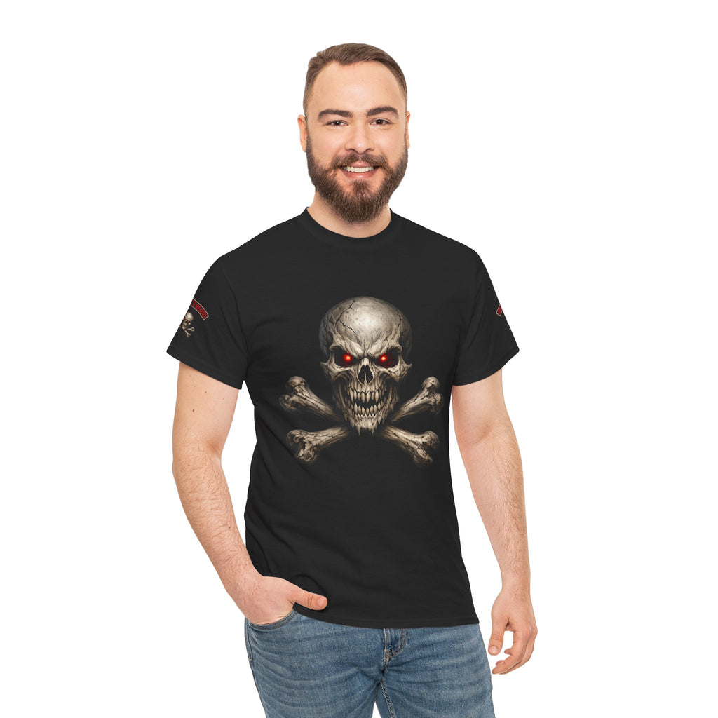 Premium Skull & Crossbones Graphic Tee — Red-Eye Pirate Skull T-Shirt