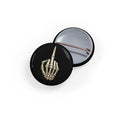 Skeleton Finger Round Pin — Gothic Punk Enamel Button