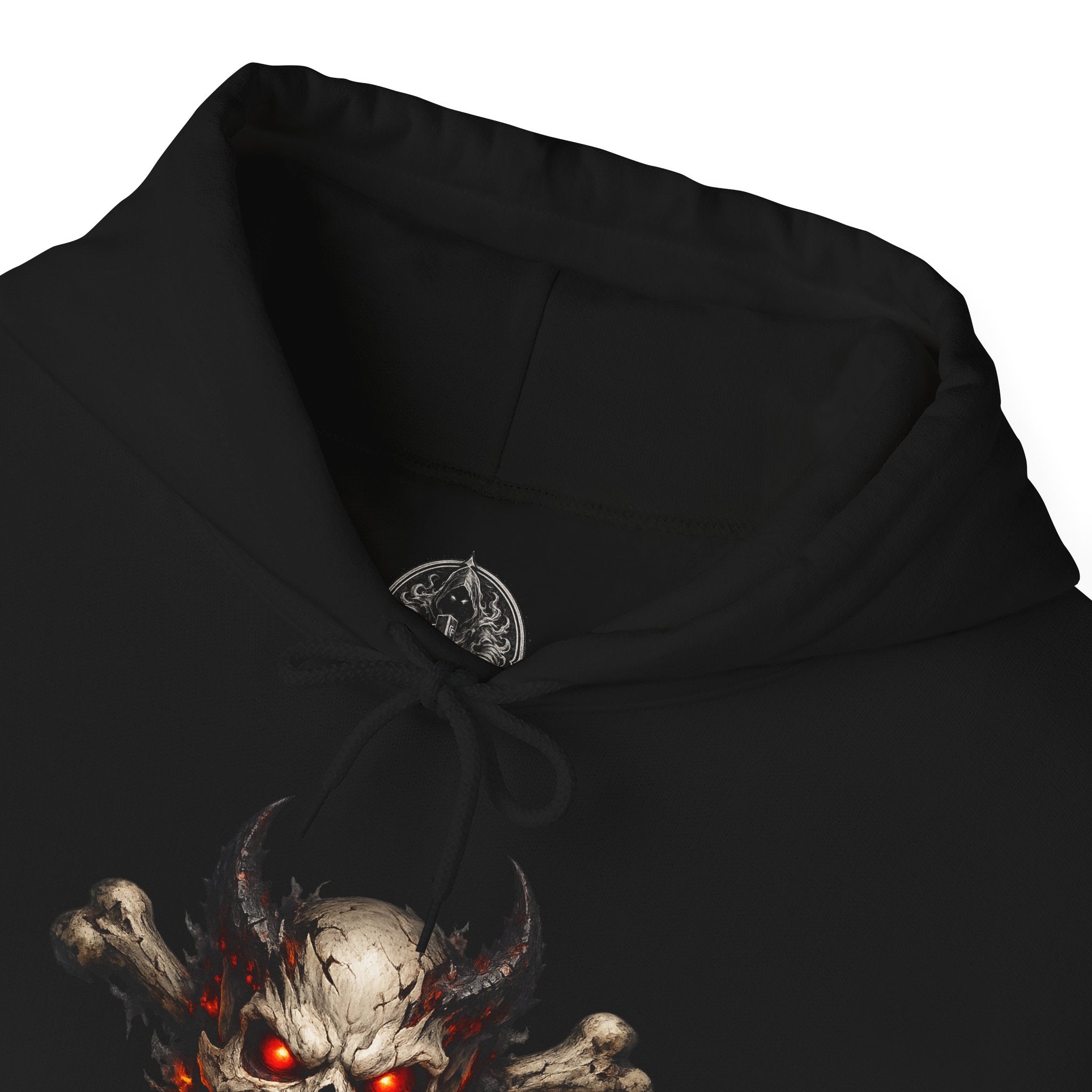 Premium Skull & Crossbones Hoodie — Red-Eyed Skull Graphic Pullover Hoodie
