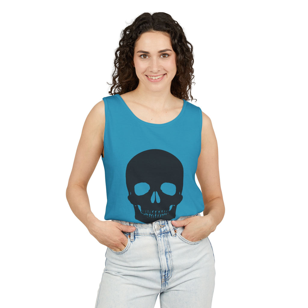 Skull Graphic Tank Top — Bold Black Skull Summer Vest