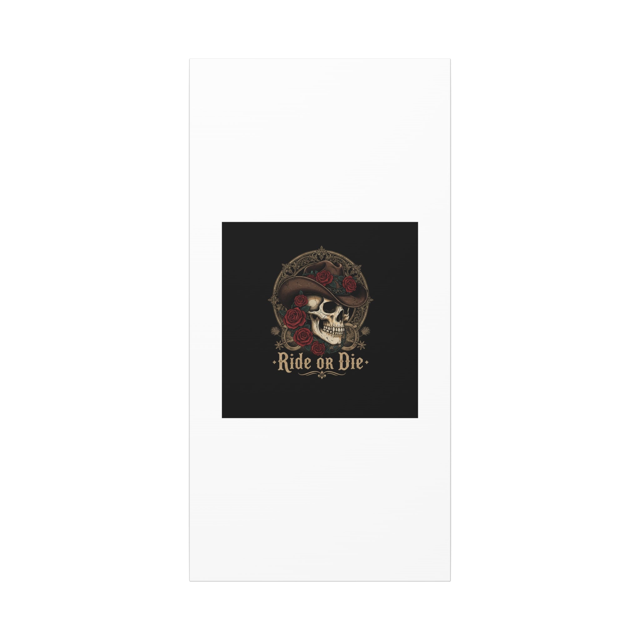 Ride or Die Skull Canvas | Western Skull Art, Gothic Americana