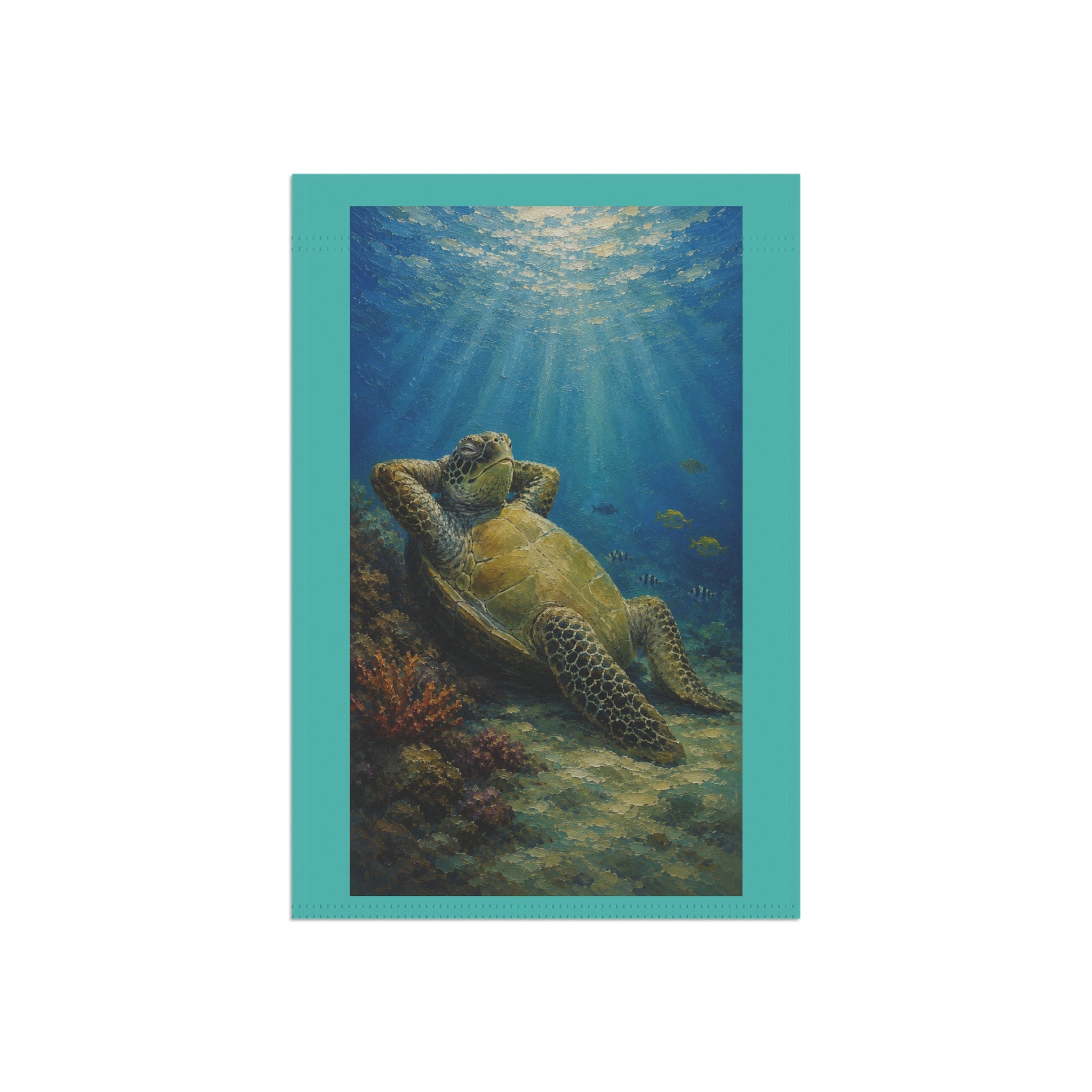 Sea Turtle Garden Flag - Relaxing Underwater Coastal House Banner