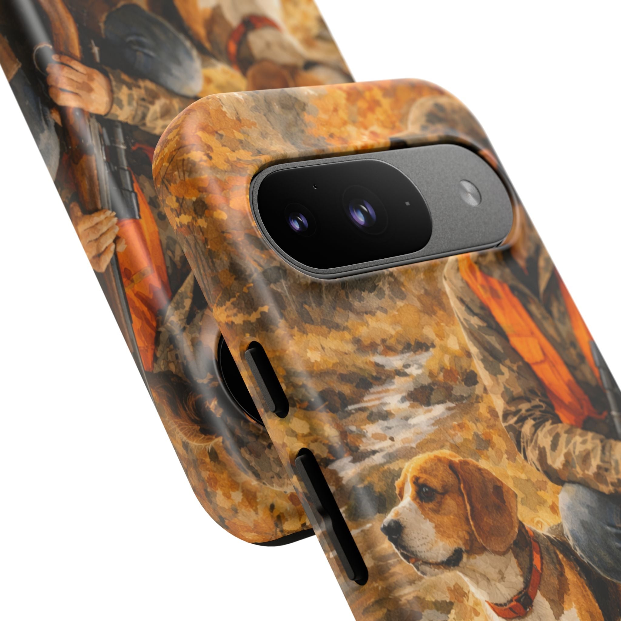 Hunter and Beagle Phone Case — Hunting Dog Autumn Camouflage iPhone Cover