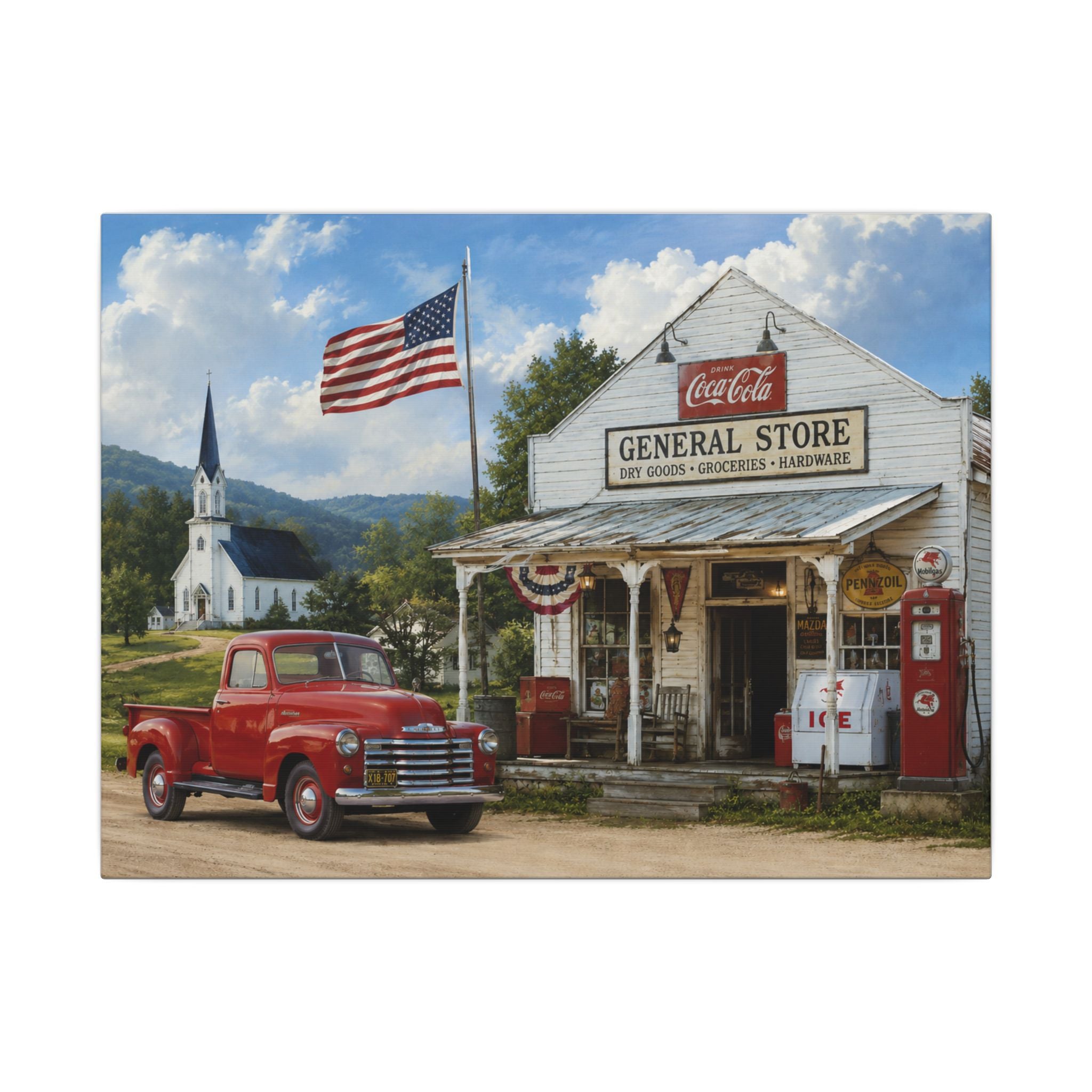 Vintage Americana General Store Canvas