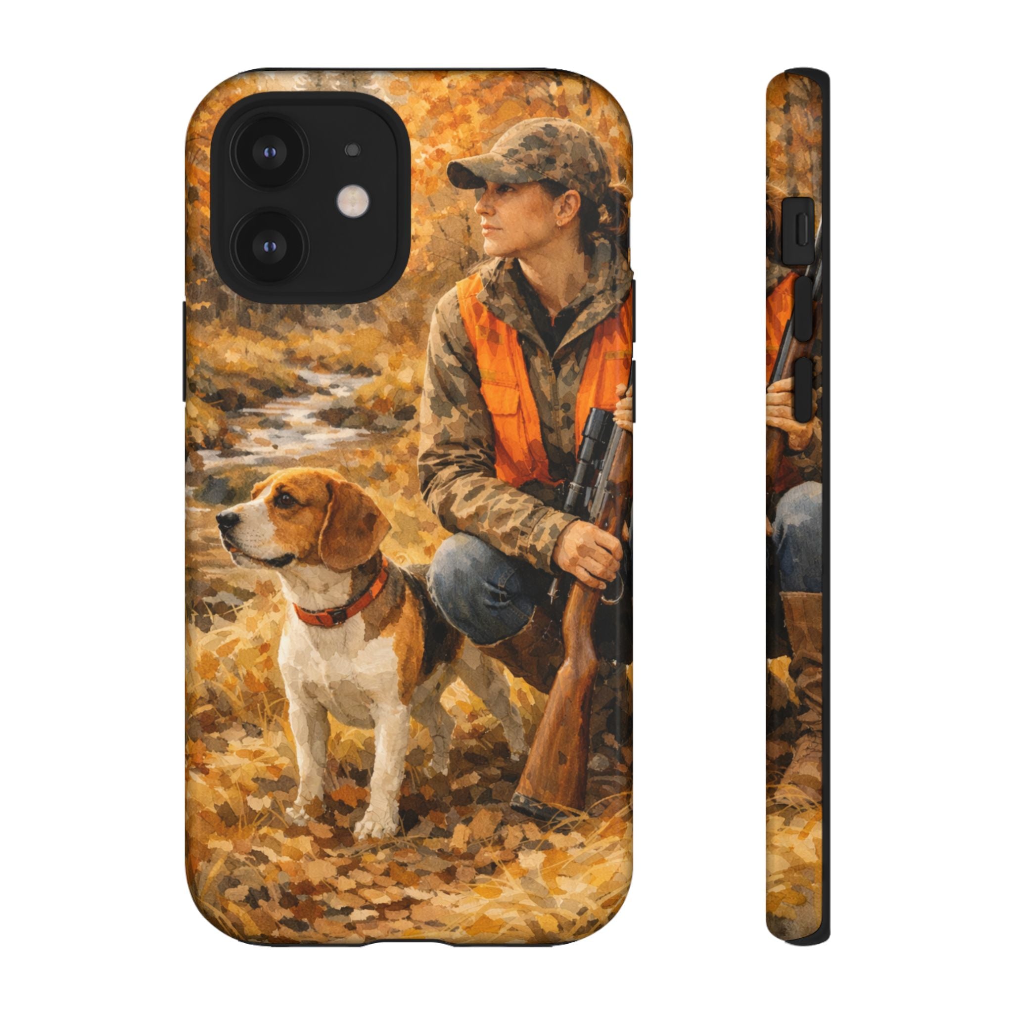 Hunter and Beagle Phone Case — Hunting Dog Autumn Camouflage iPhone Cover