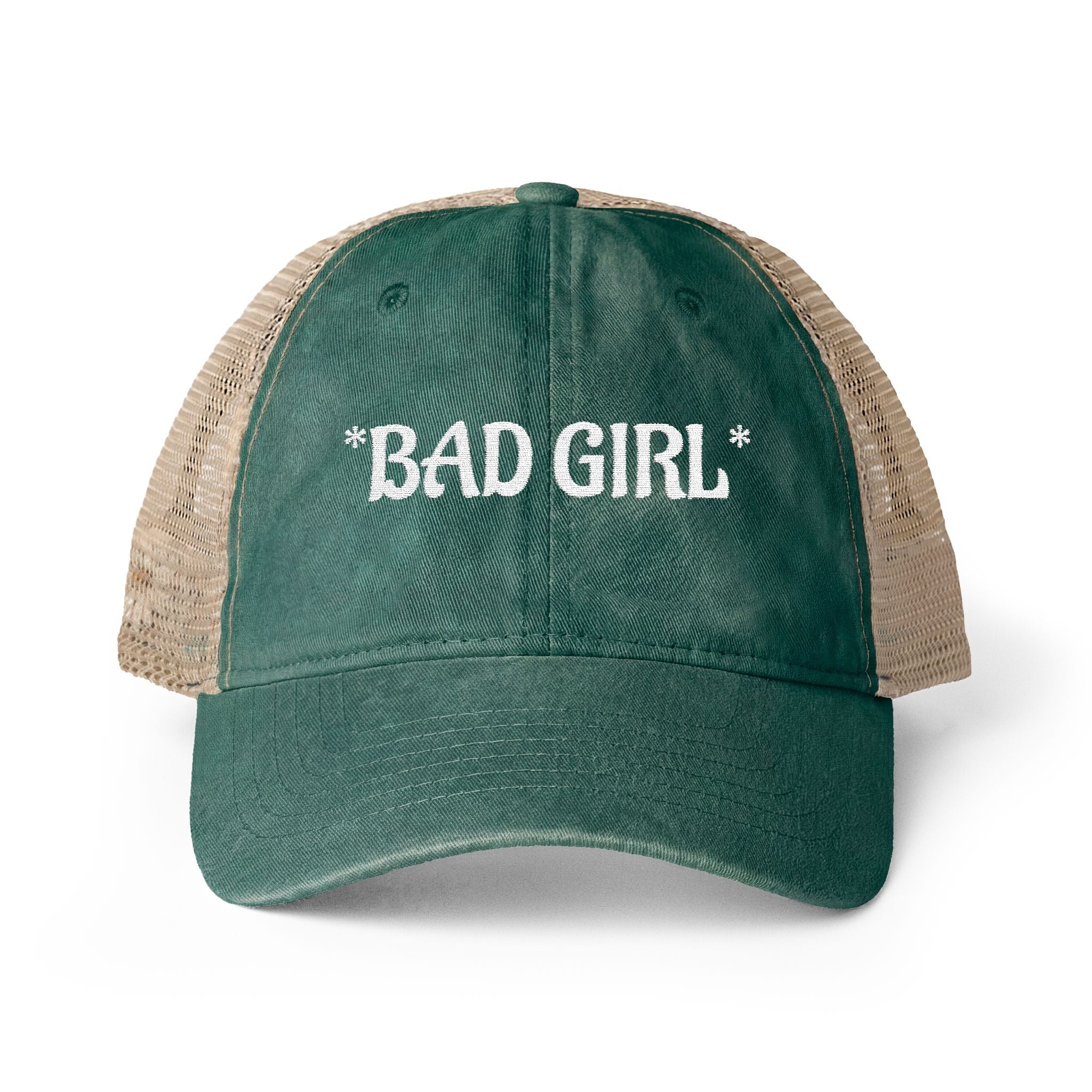 BAD GIRL - Women's Washed Mesh-Back Cap