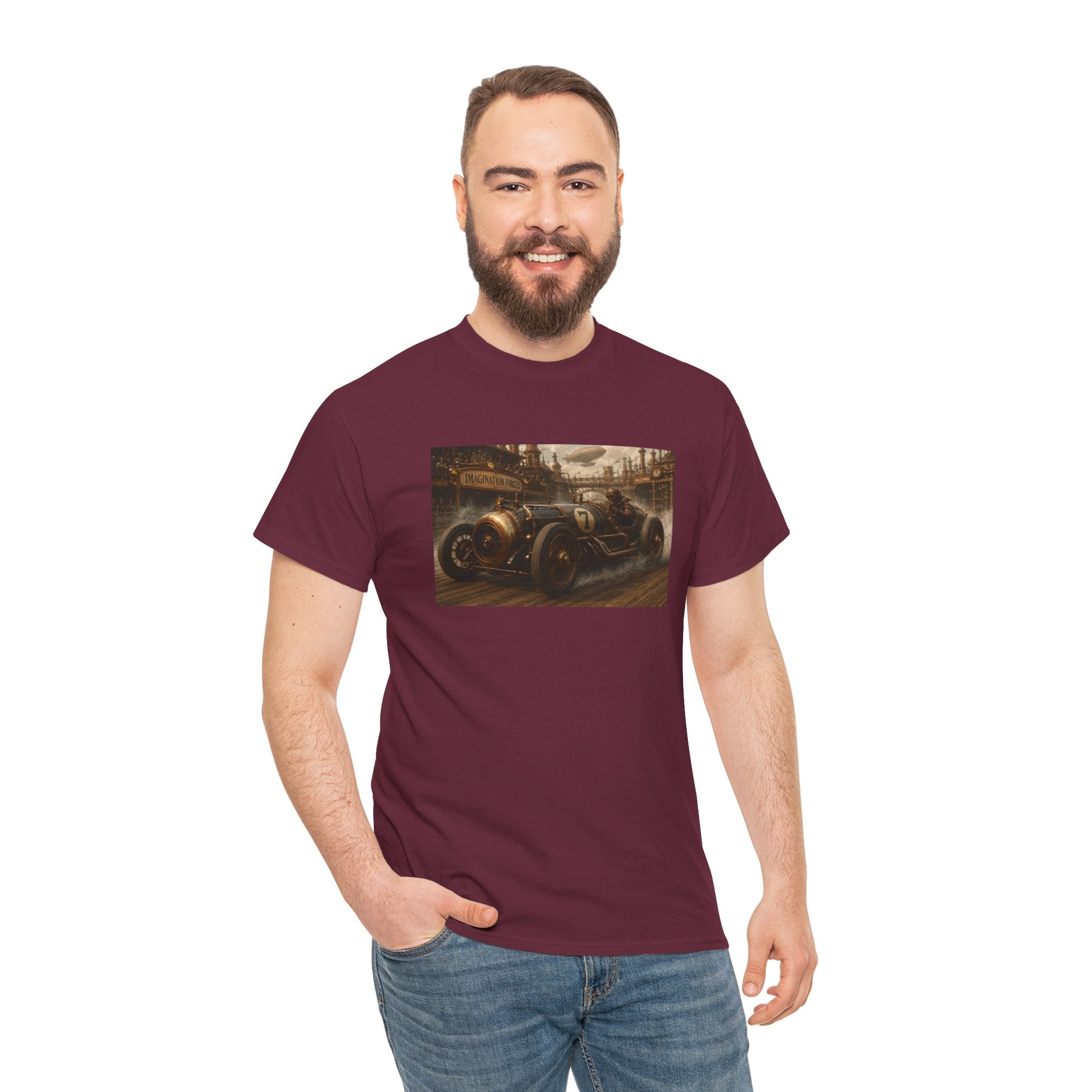 Steampunk Racecar Tee — Classic Antique Car Graphic T-Shirt