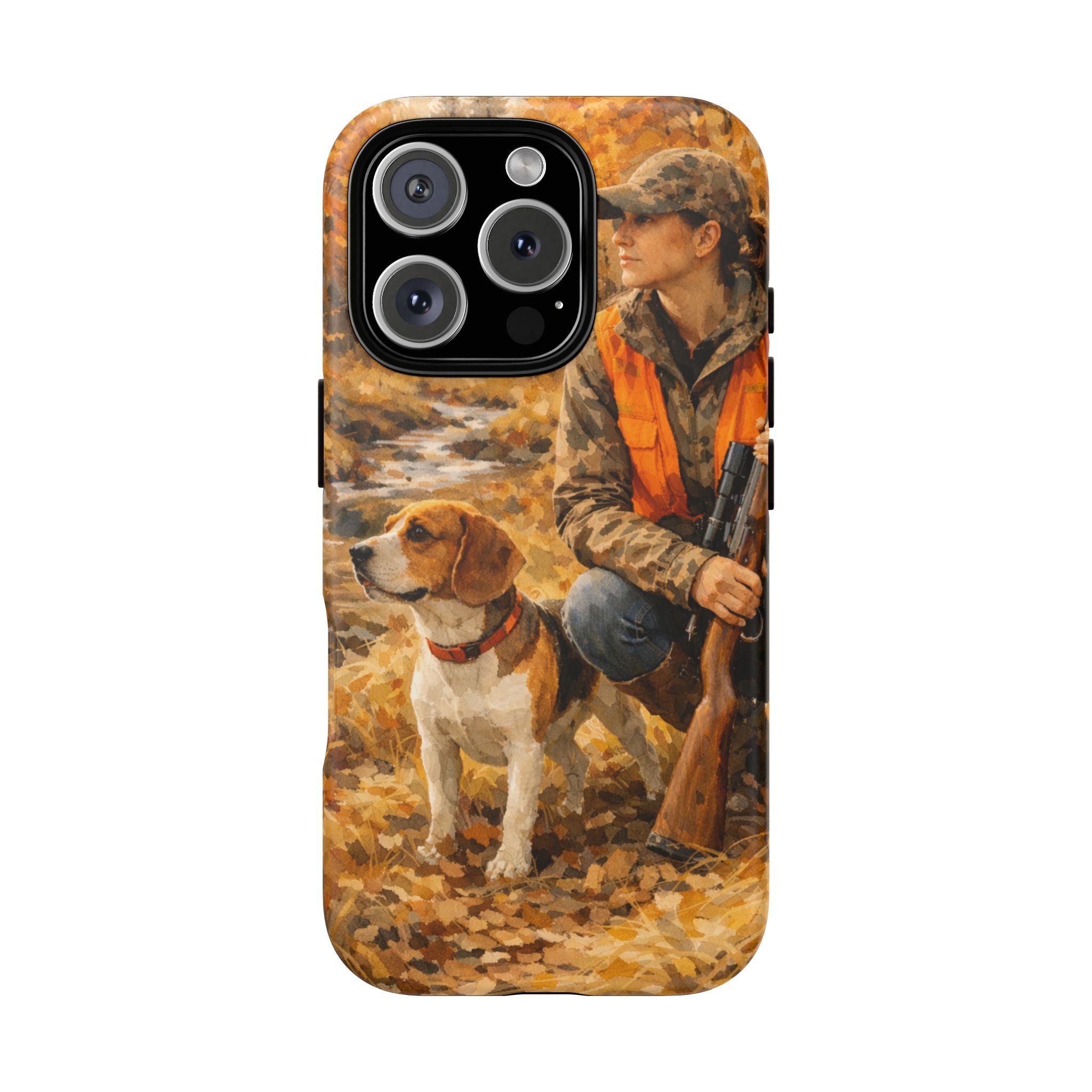 Hunter and Beagle Phone Case — Hunting Dog Autumn Camouflage iPhone Cover