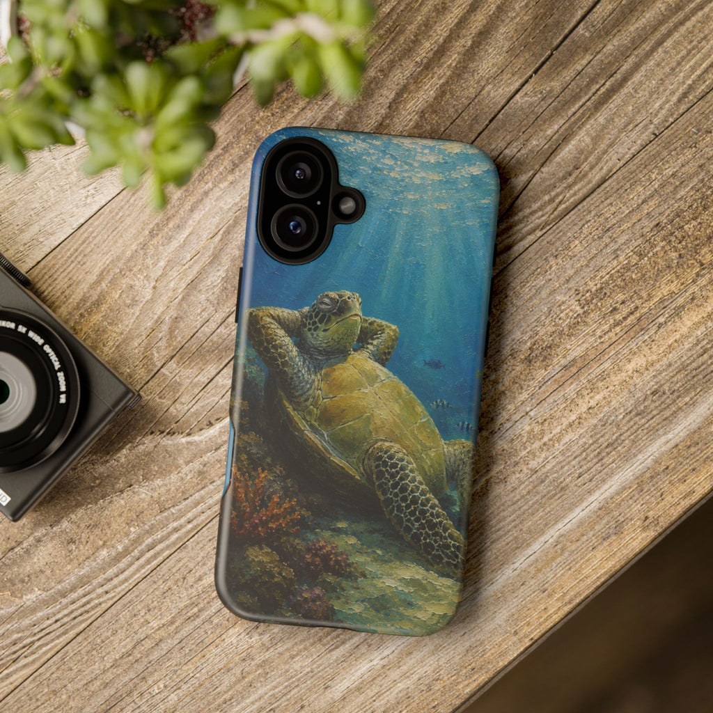 Sea Turtle Relaxation Phone Case — Ocean Underwater Art Protective Tough Case