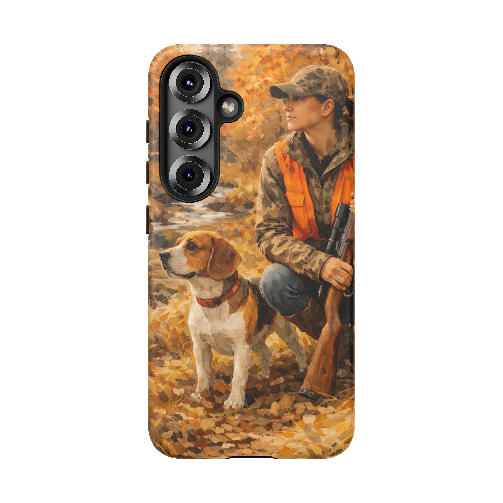 Hunter and Beagle Phone Case — Hunting Dog Autumn Camouflage iPhone Cover