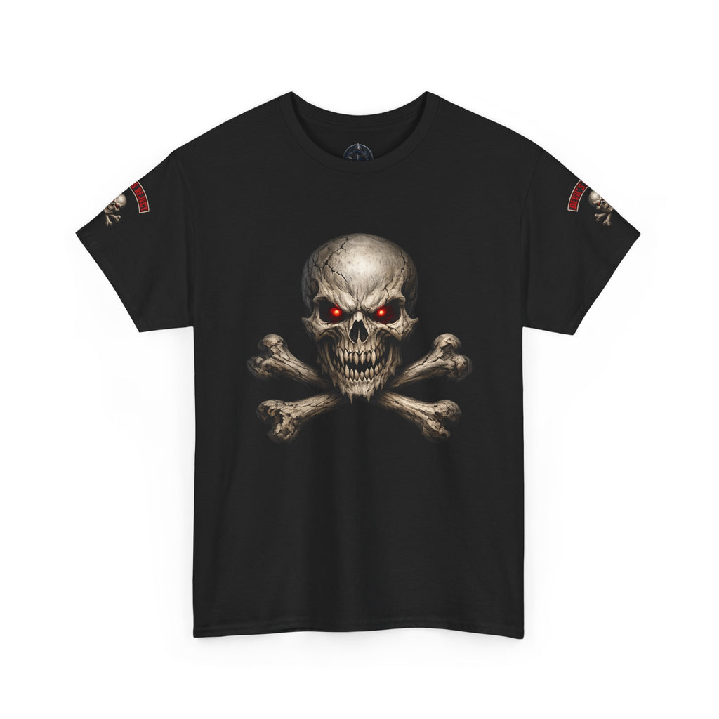 Premium Skull & Crossbones Graphic Tee — Red-Eye Pirate Skull T-Shirt