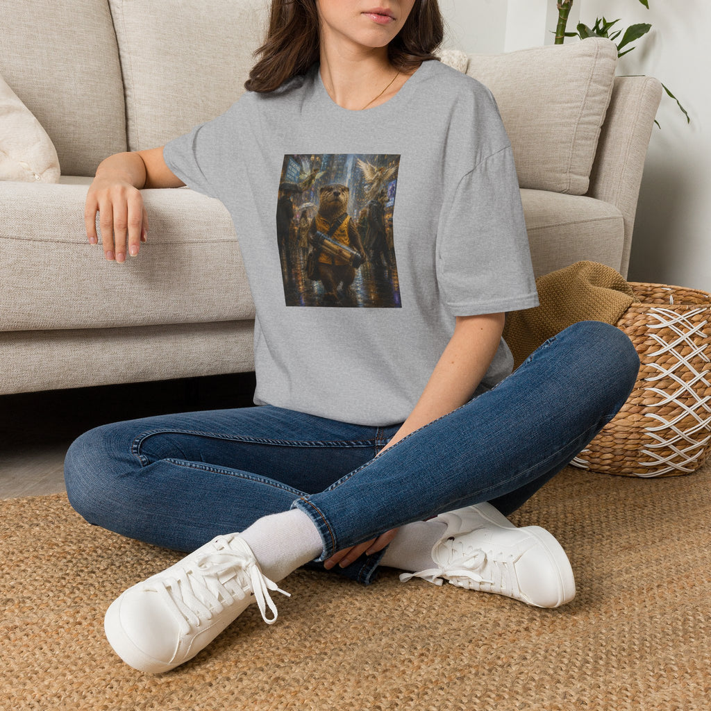 Messenger Otter Graphic Tee — Whimsical Otter Art Shirt