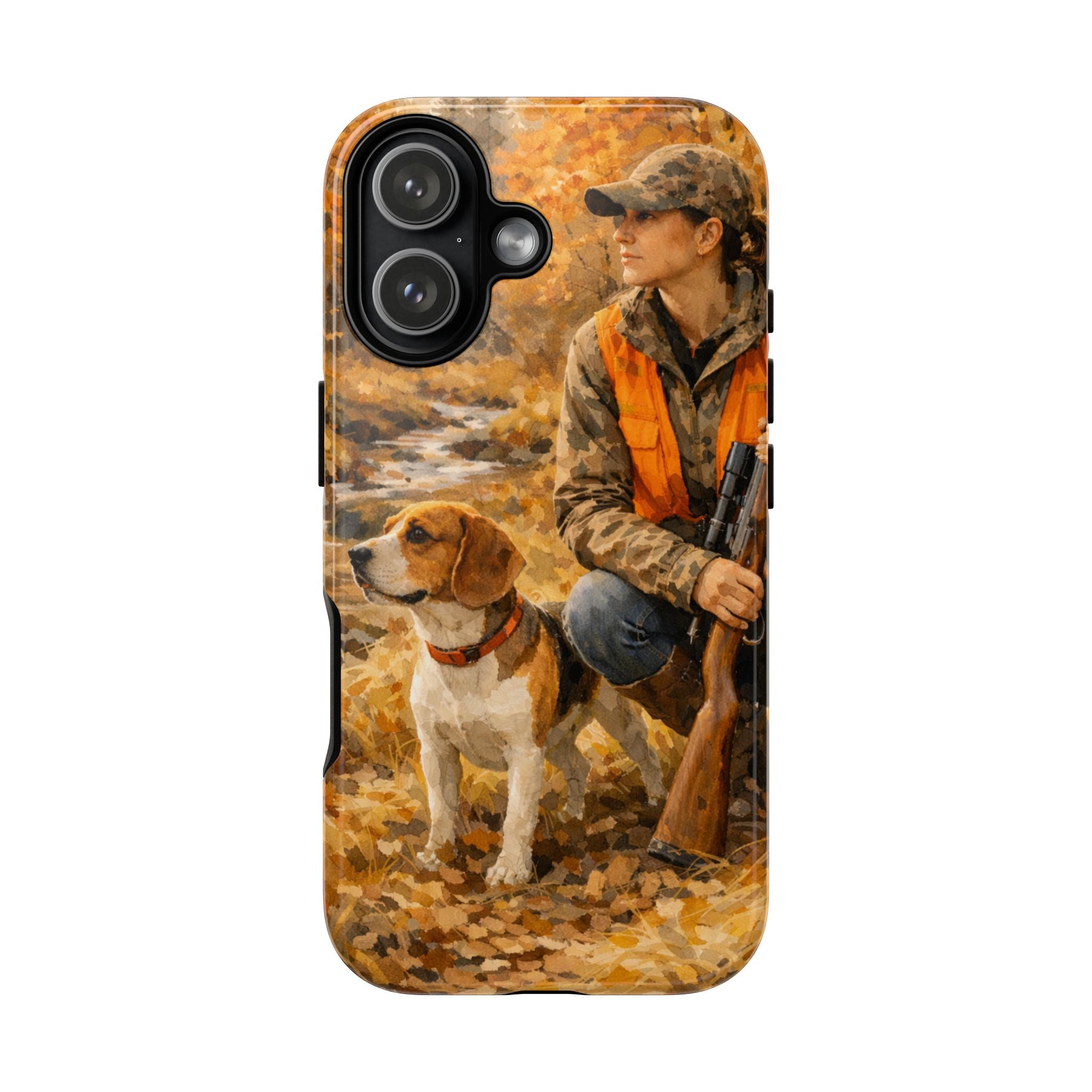 Hunter and Beagle Phone Case — Hunting Dog Autumn Camouflage iPhone Cover