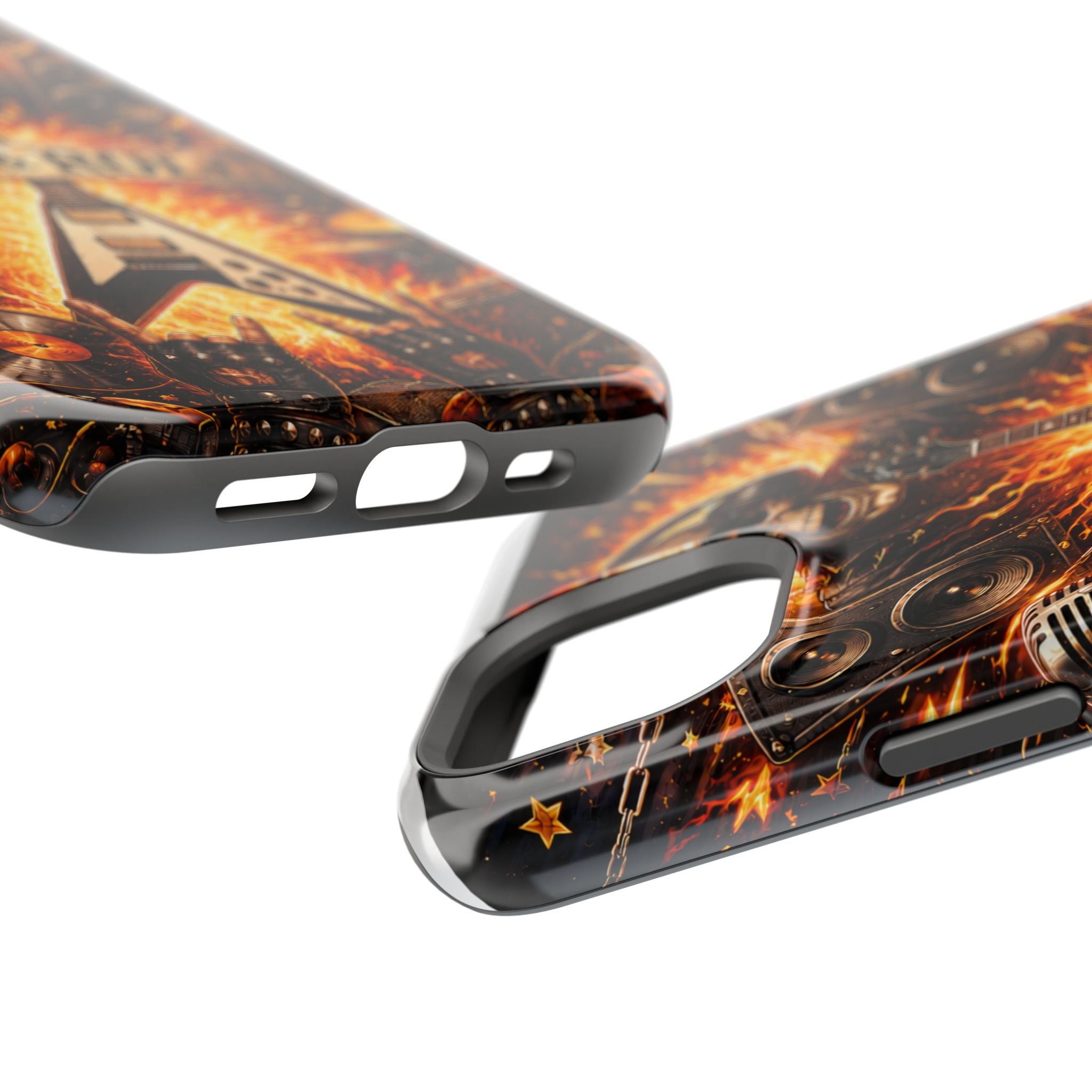 Rock & Roll Skull Guitar Phone Case — Magnetic Impact-Resistant