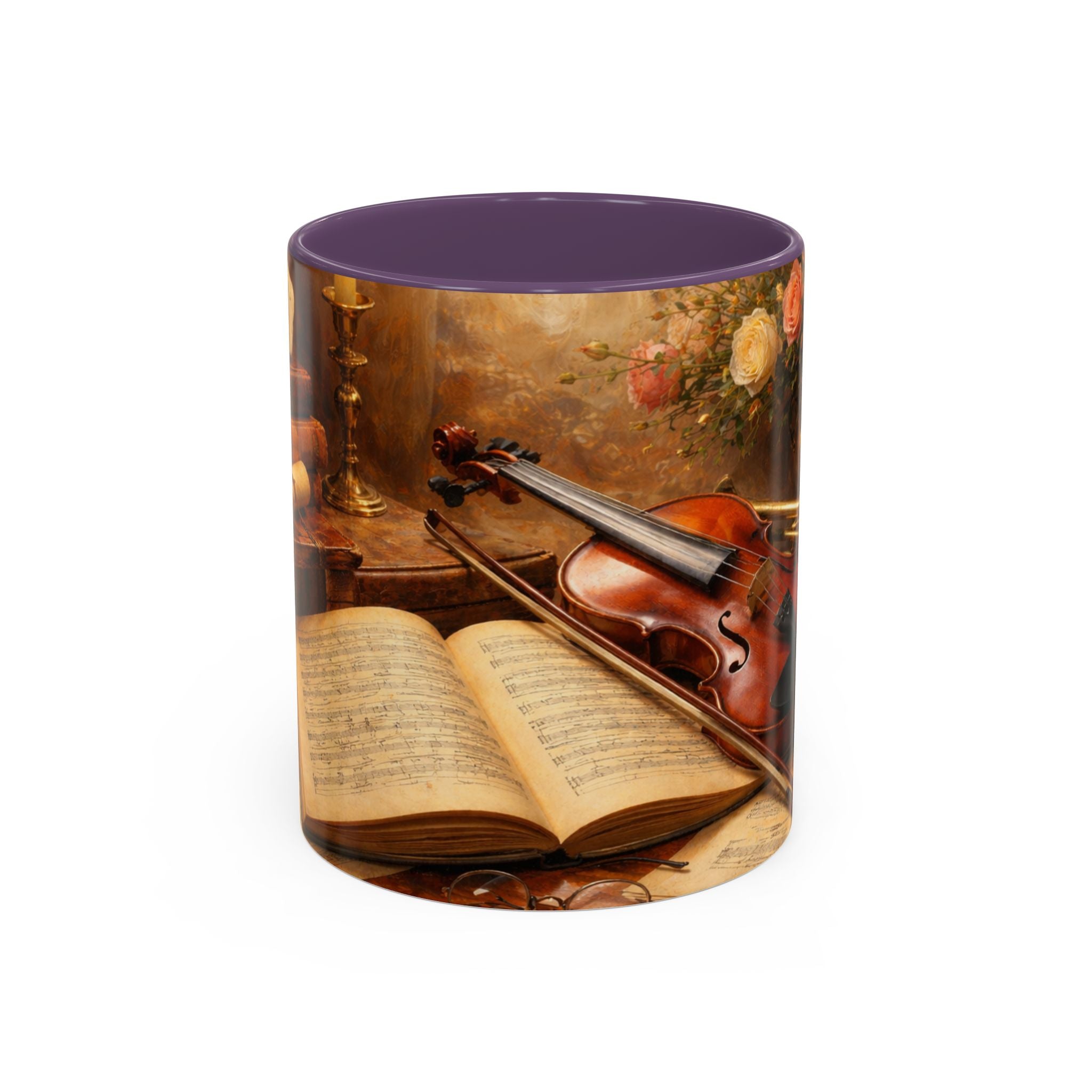 Classical Music Coffee Mug – Classical Music Floral Design (11/15 oz)