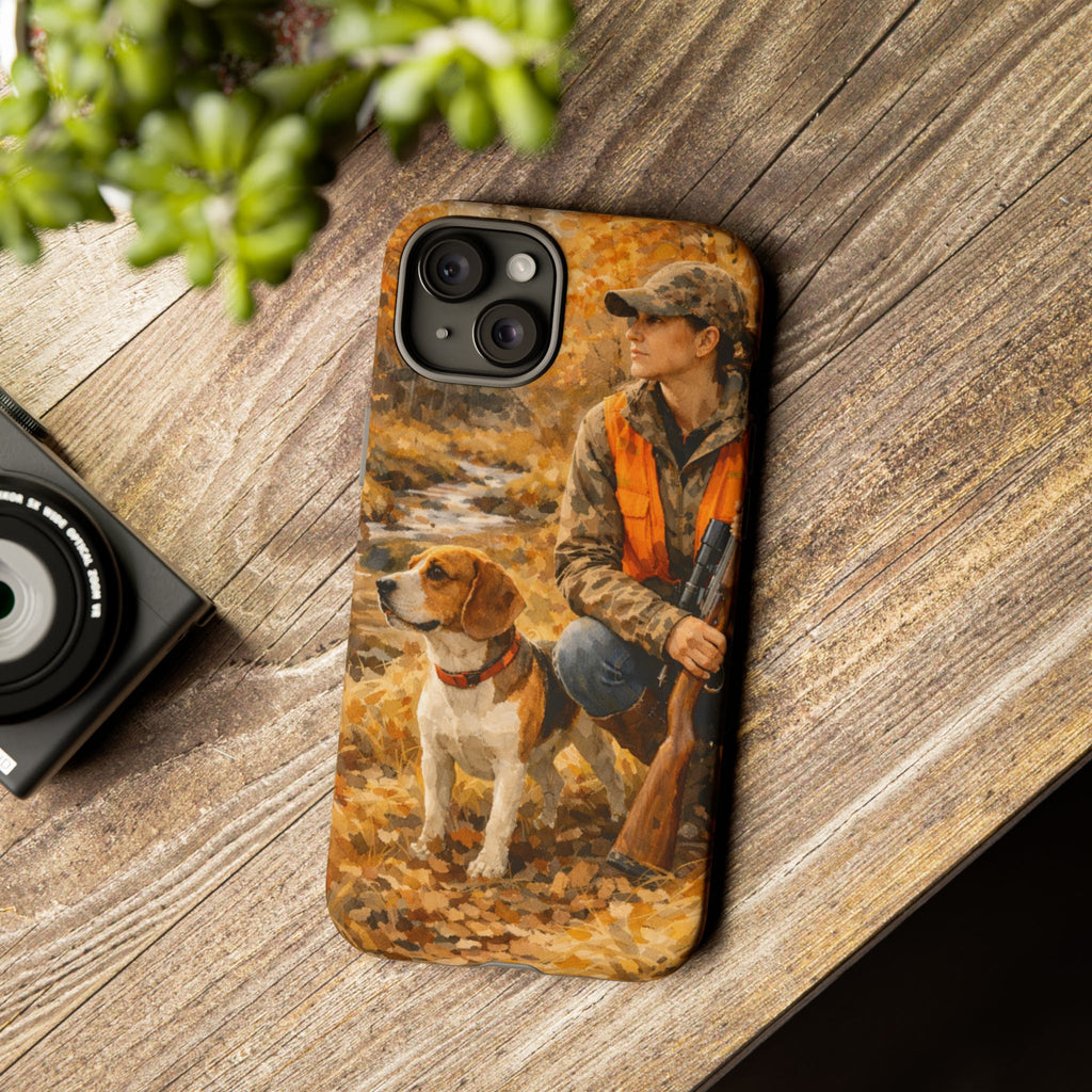 Hunter and Beagle Phone Case — Hunting Dog Autumn Camouflage iPhone Cover