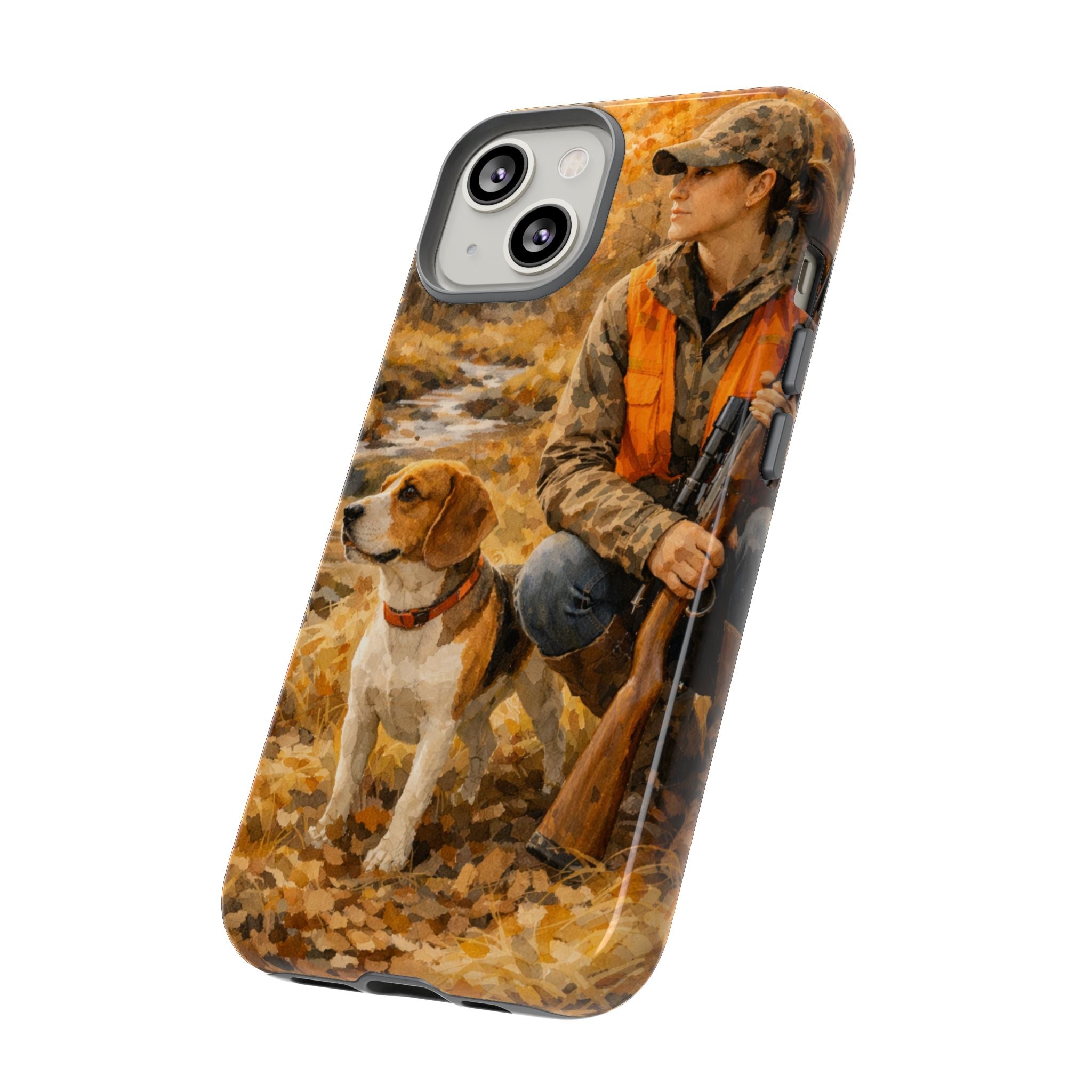 Hunter and Beagle Phone Case — Hunting Dog Autumn Camouflage iPhone Cover