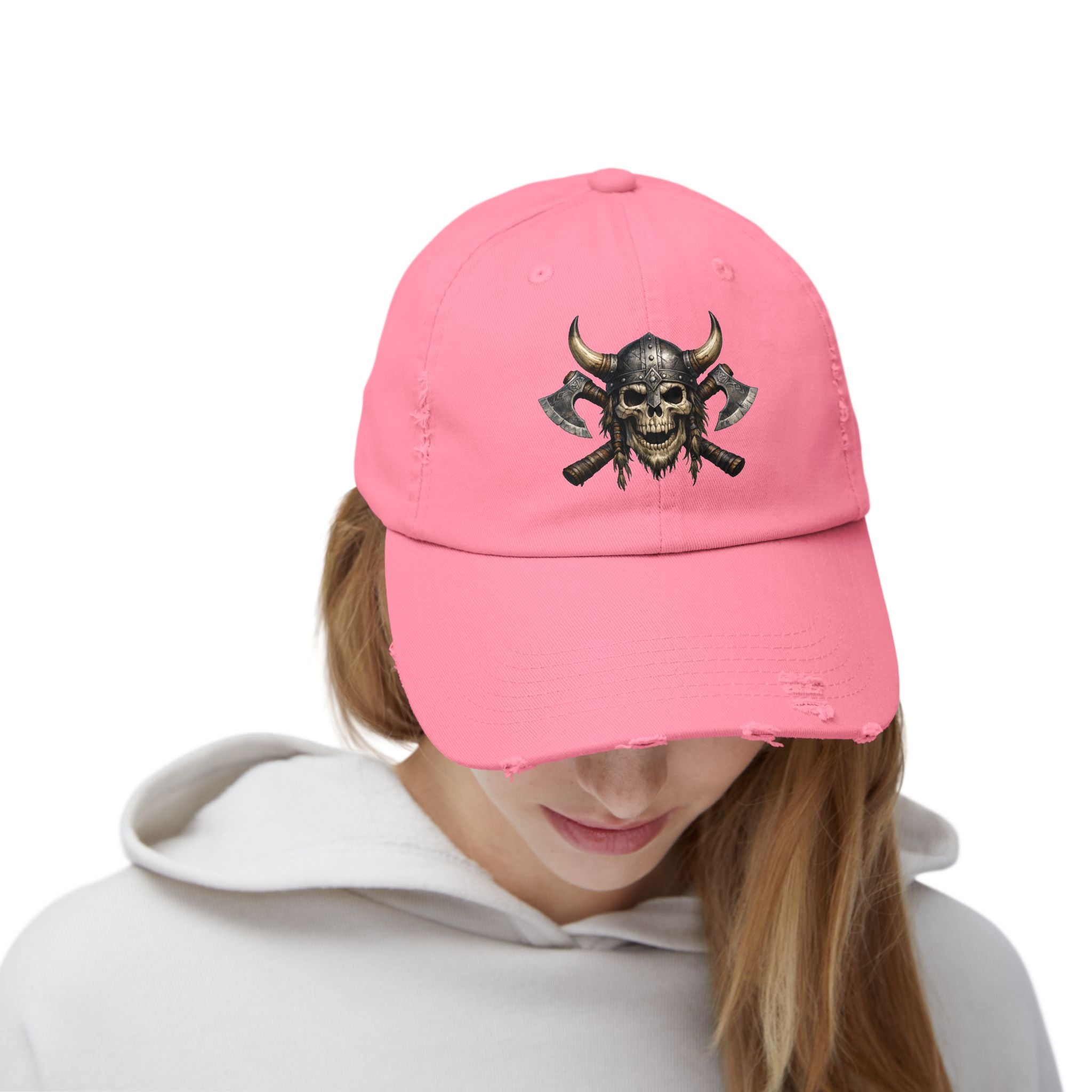 Viking Skull Axe Distressed Cap