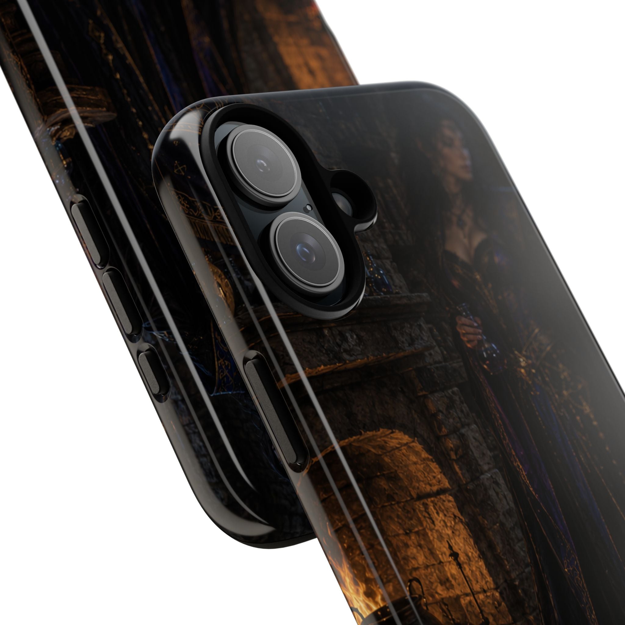 Gothic Witch Phone Case — Dark Fantasy Wolf & Fireplace Tough Case