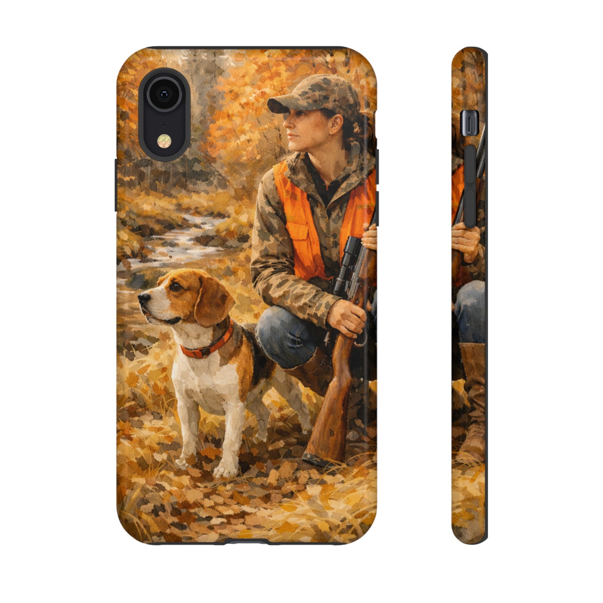 Hunter and Beagle Phone Case — Hunting Dog Autumn Camouflage iPhone Cover