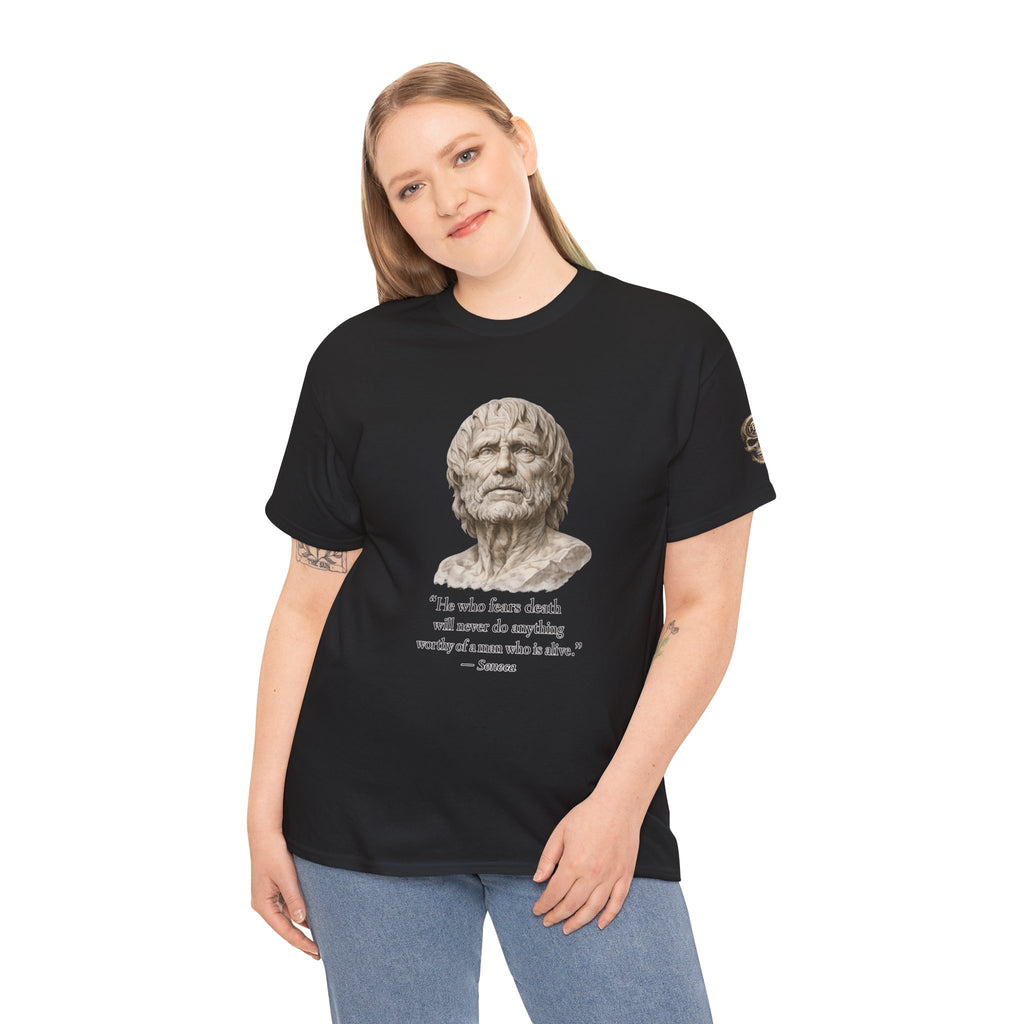 Premium Memento Mori Tee — Stoic Bust & Skull Graphic T-Shirt