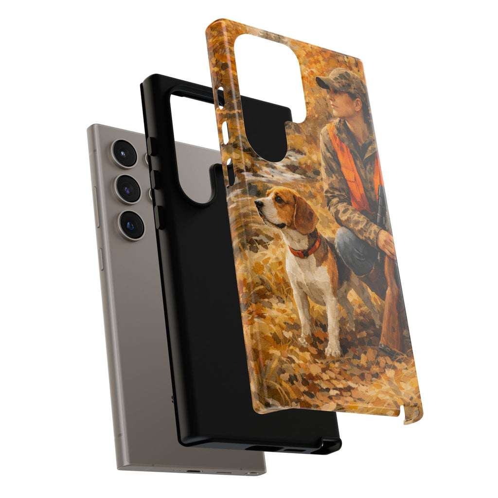 Hunter and Beagle Phone Case — Hunting Dog Autumn Camouflage iPhone Cover