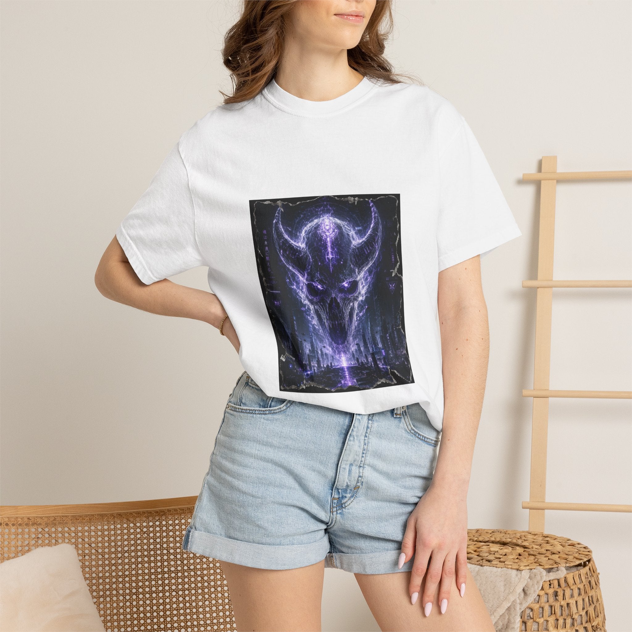 Ethereal Demon Skull T-Shirt — Cyber Goth Graphic Tee