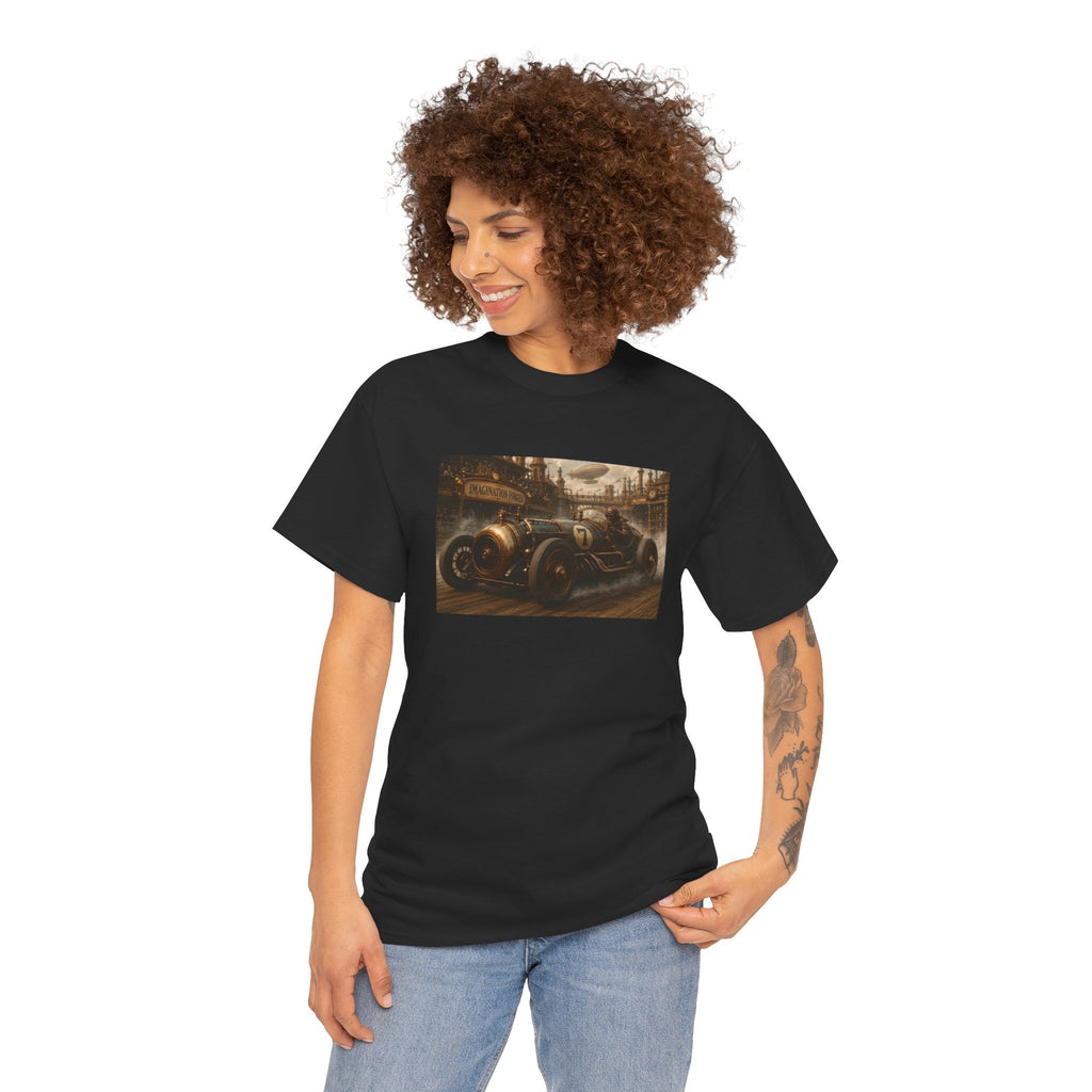 Steampunk Racecar Tee — Classic Antique Car Graphic T-Shirt
